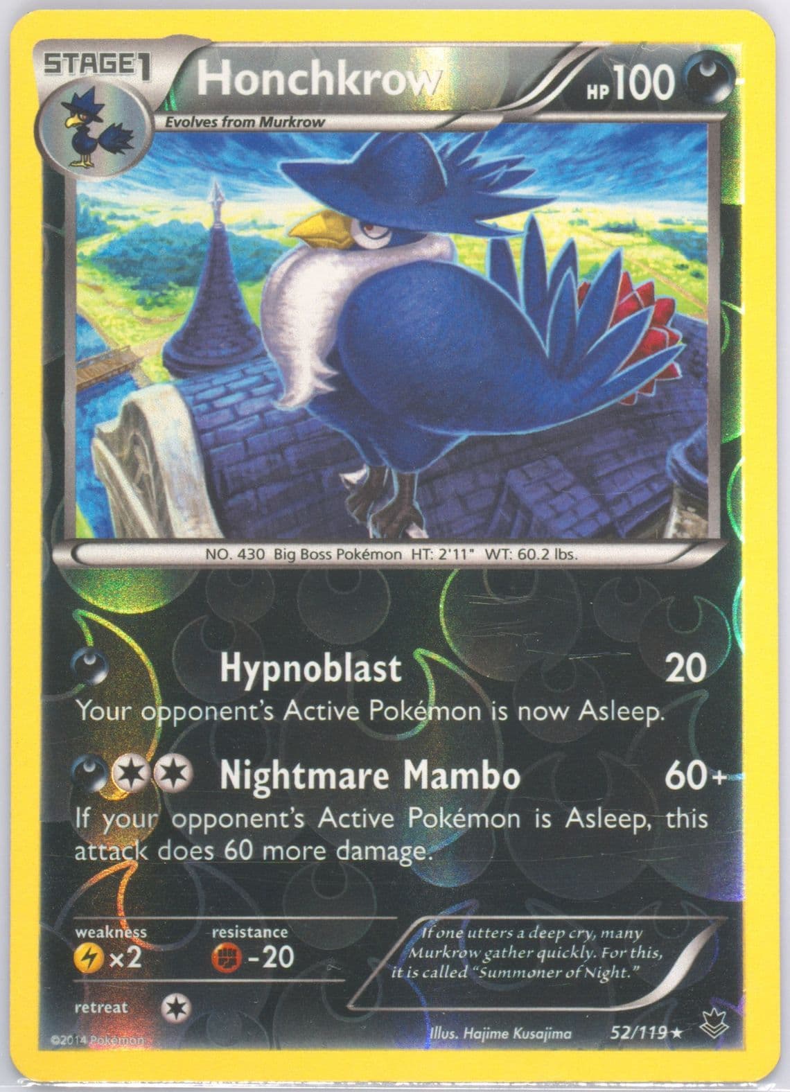 Honchkrow-Reverse Foil (52) 2014 Pokemon XY Phantom Forces
