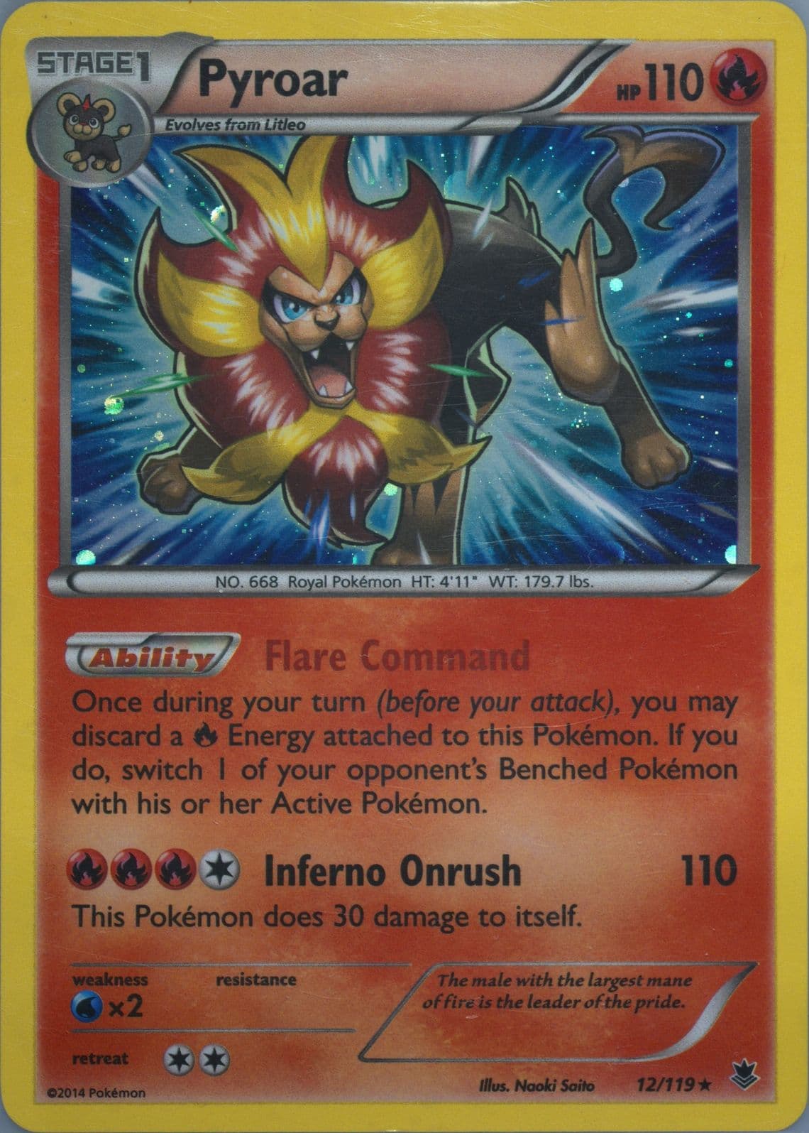 Pyroar-Holo Cosmos (12) 2014 Pokemon XY Phantom Forces