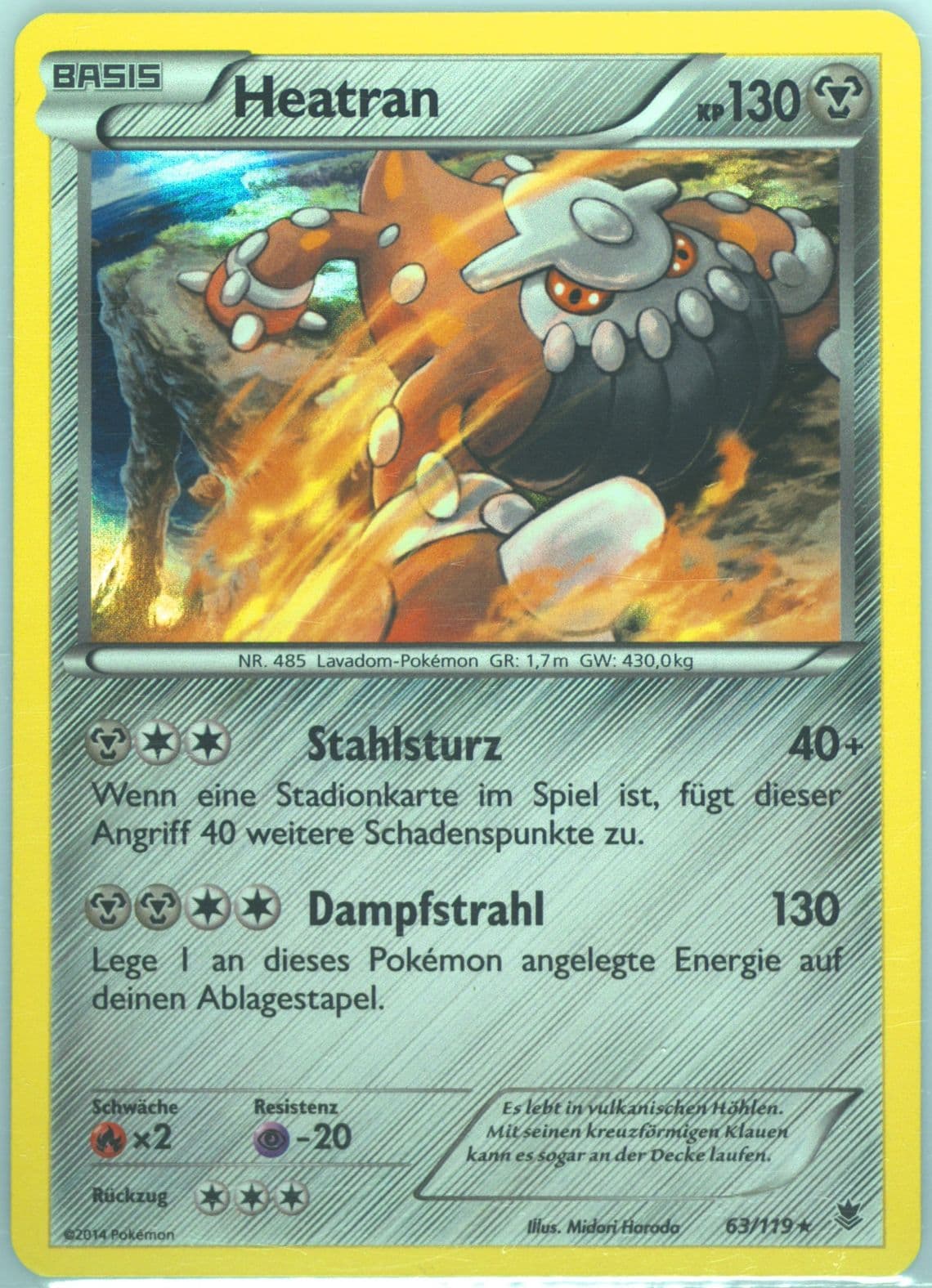 Heatran-Holo German (63) 2014 Pokemon XY Phantom Forces