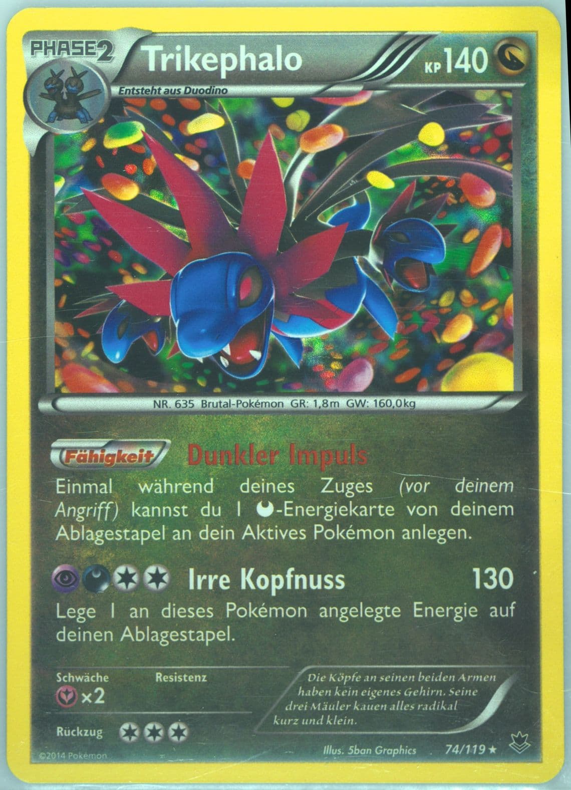 Trikephalo-Holo German (74) 2014 Pokemon XY Phantom Forces