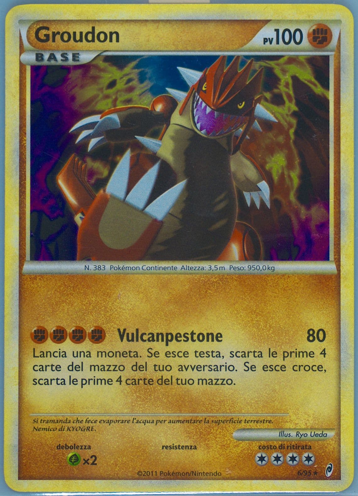 Groudon-Holo Italian (6) 2011 Pokemon Call of Legends
