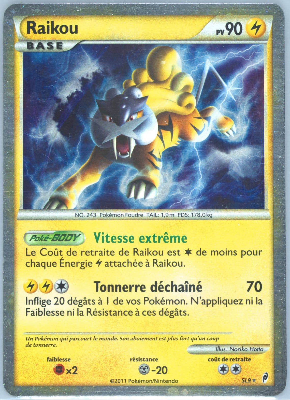 Raikou-Holo French (SL9) 2011 Pokemon Call of Legends