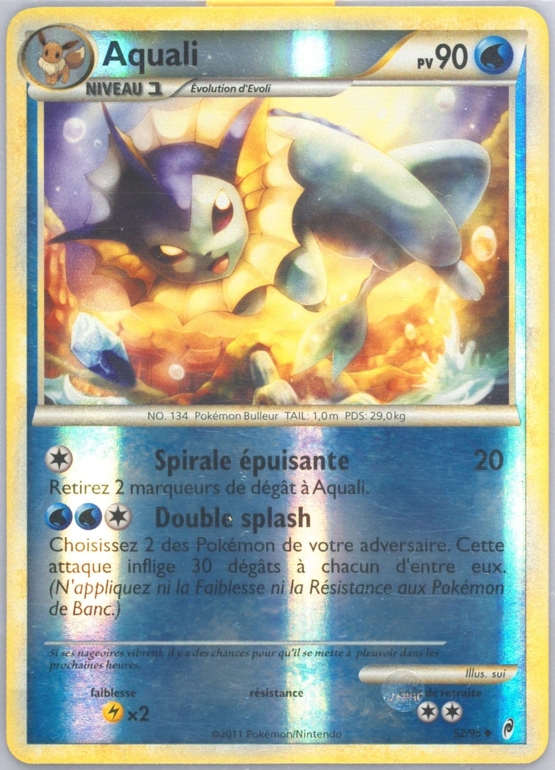 Aquali-Reverse Foil French (52) 2011 Pokemon Call of Legends