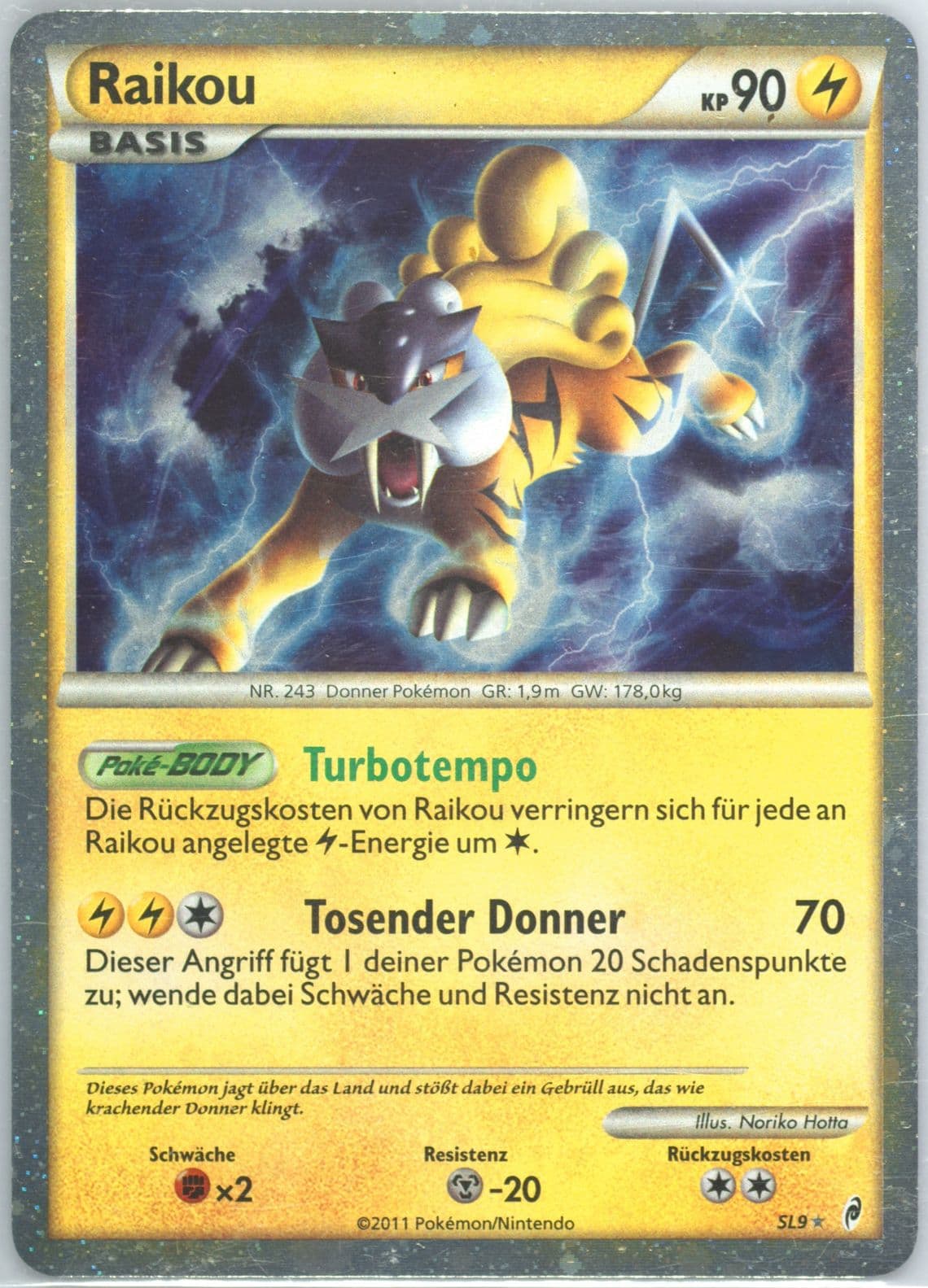 Raikou-Holo German (SL9) 2011 Pokemon Call of Legends