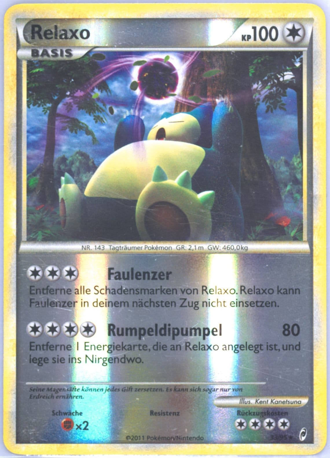 Relaxo-Reverse Foil German (33) 2011 Pokemon Call of Legends