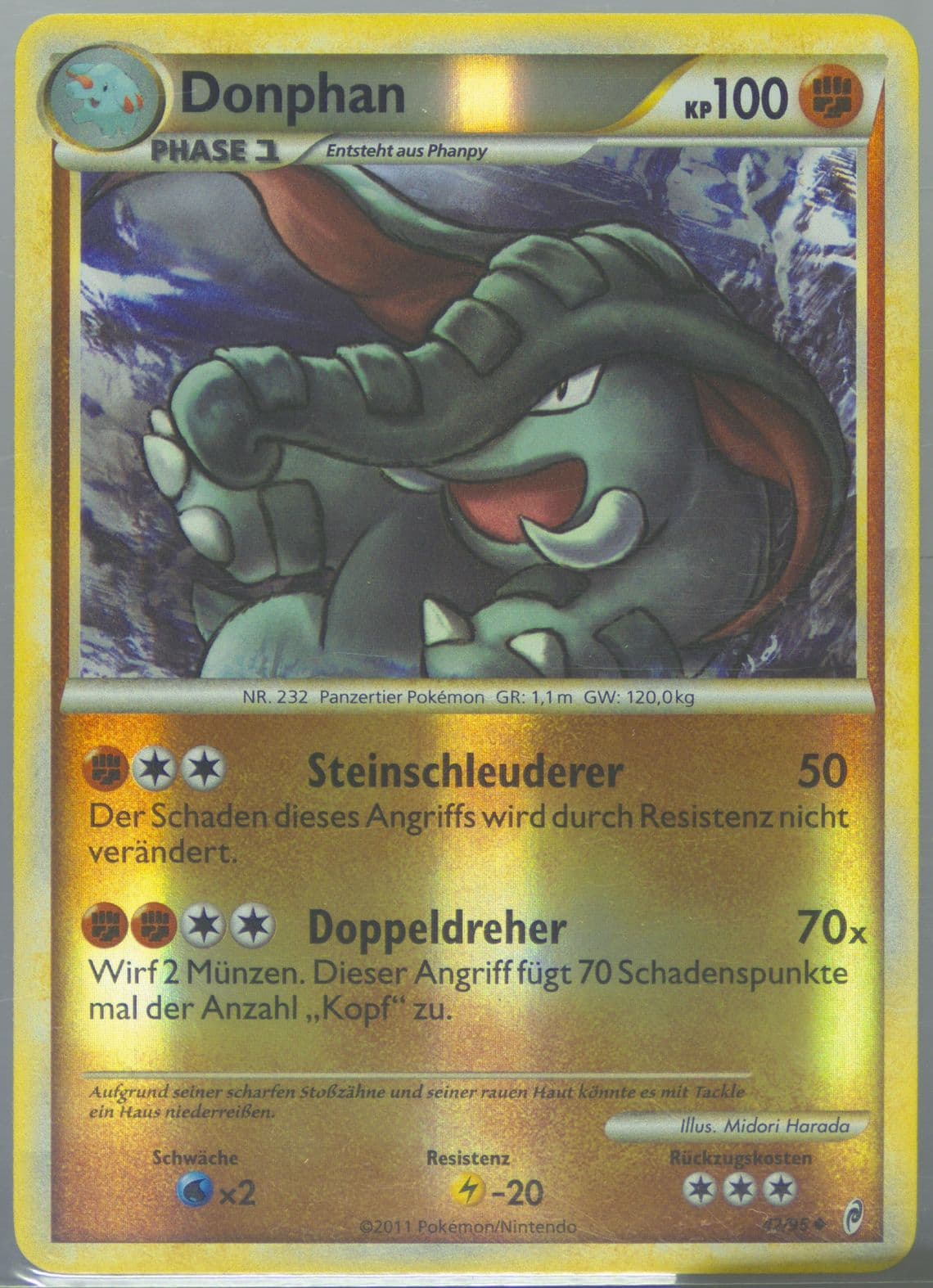 Donphan-Reverse Foil German (42) 2011 Pokemon Call of Legends