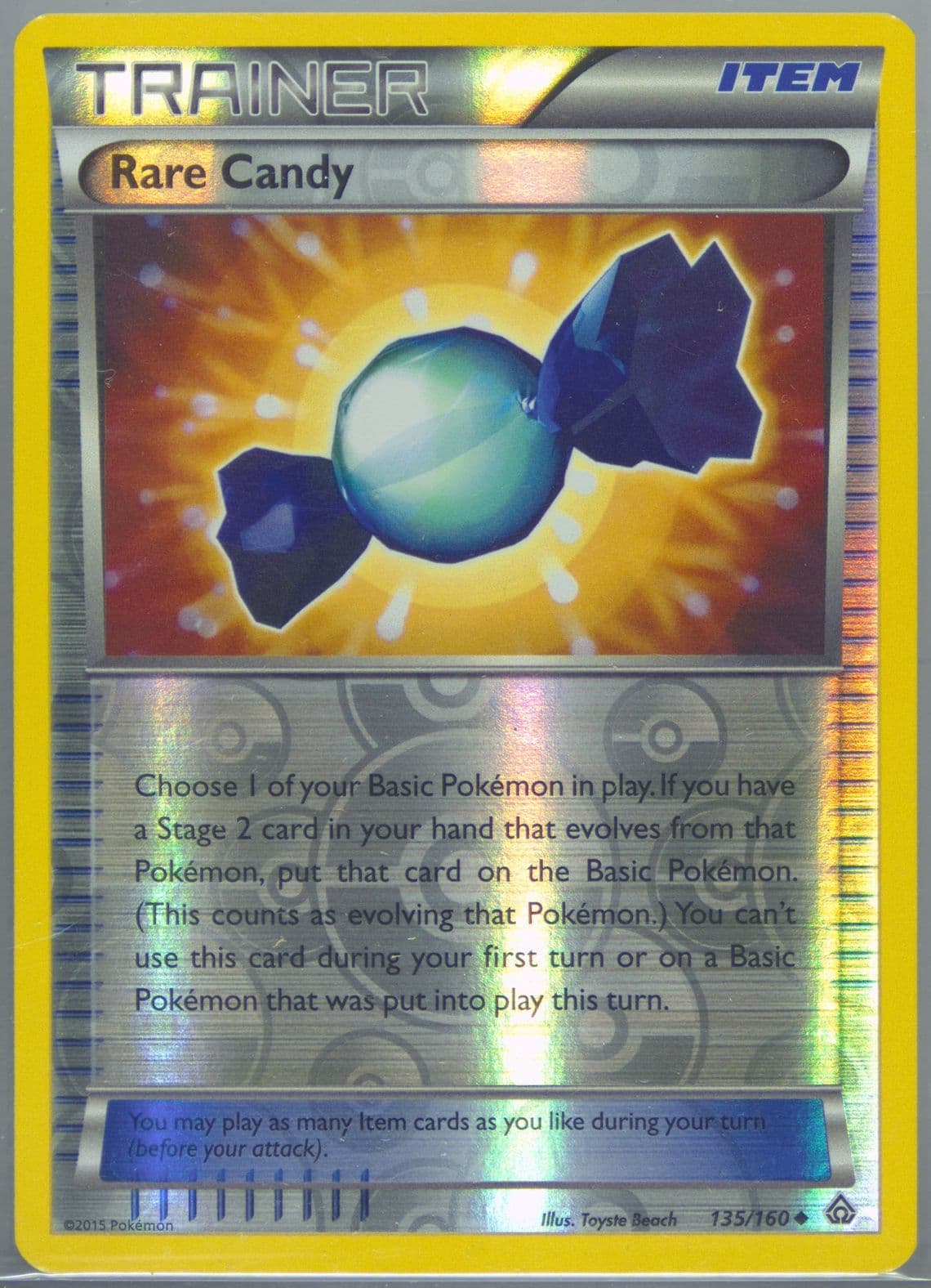 Rare Candy-Reverse Foil (135) 2015 Pokemon XY Primal Clash