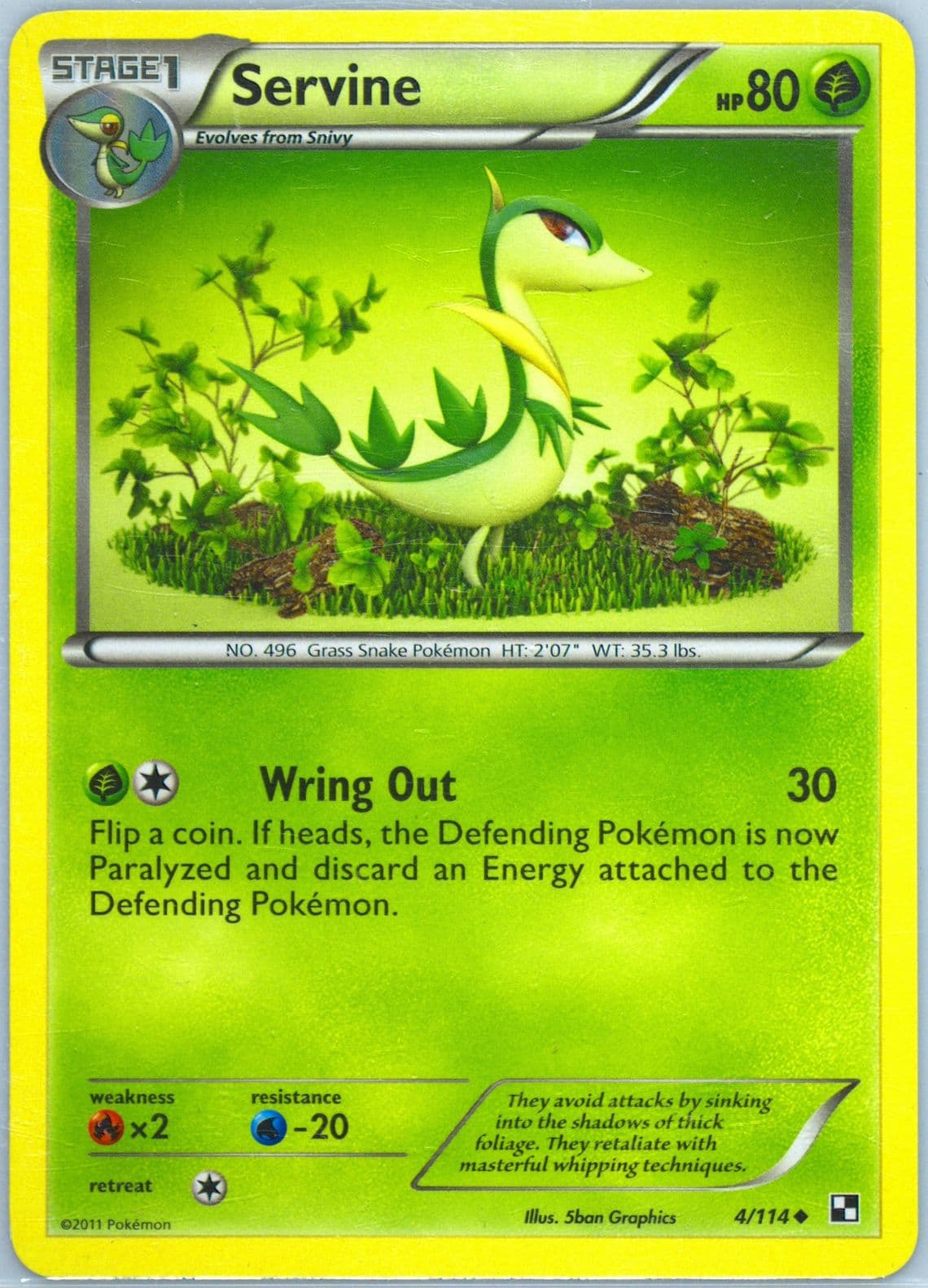 Servine (4) 2011 Pokemon Black & White