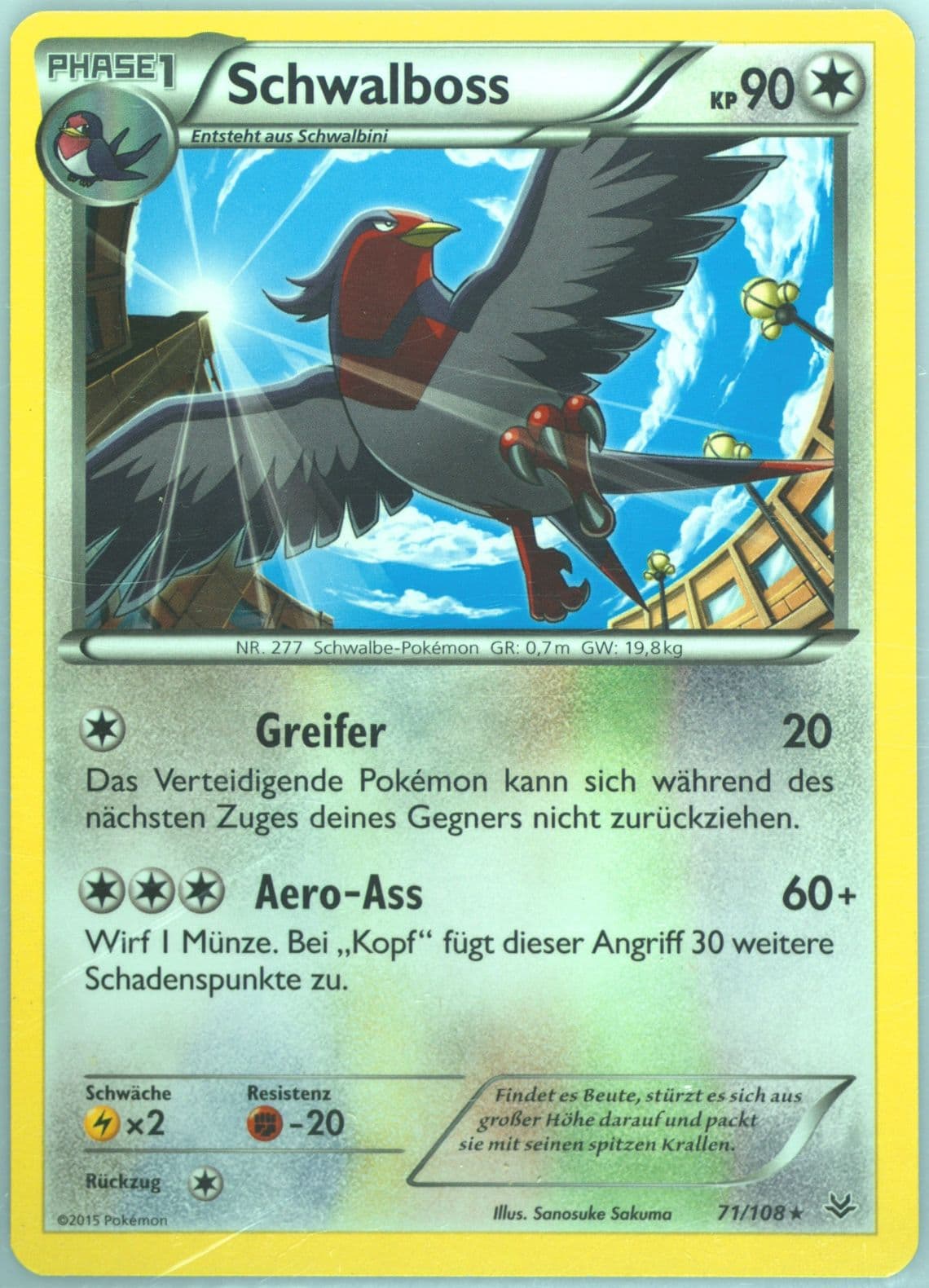 Schwalboss German (71) 2015 Pokemon XY Roaring Skies