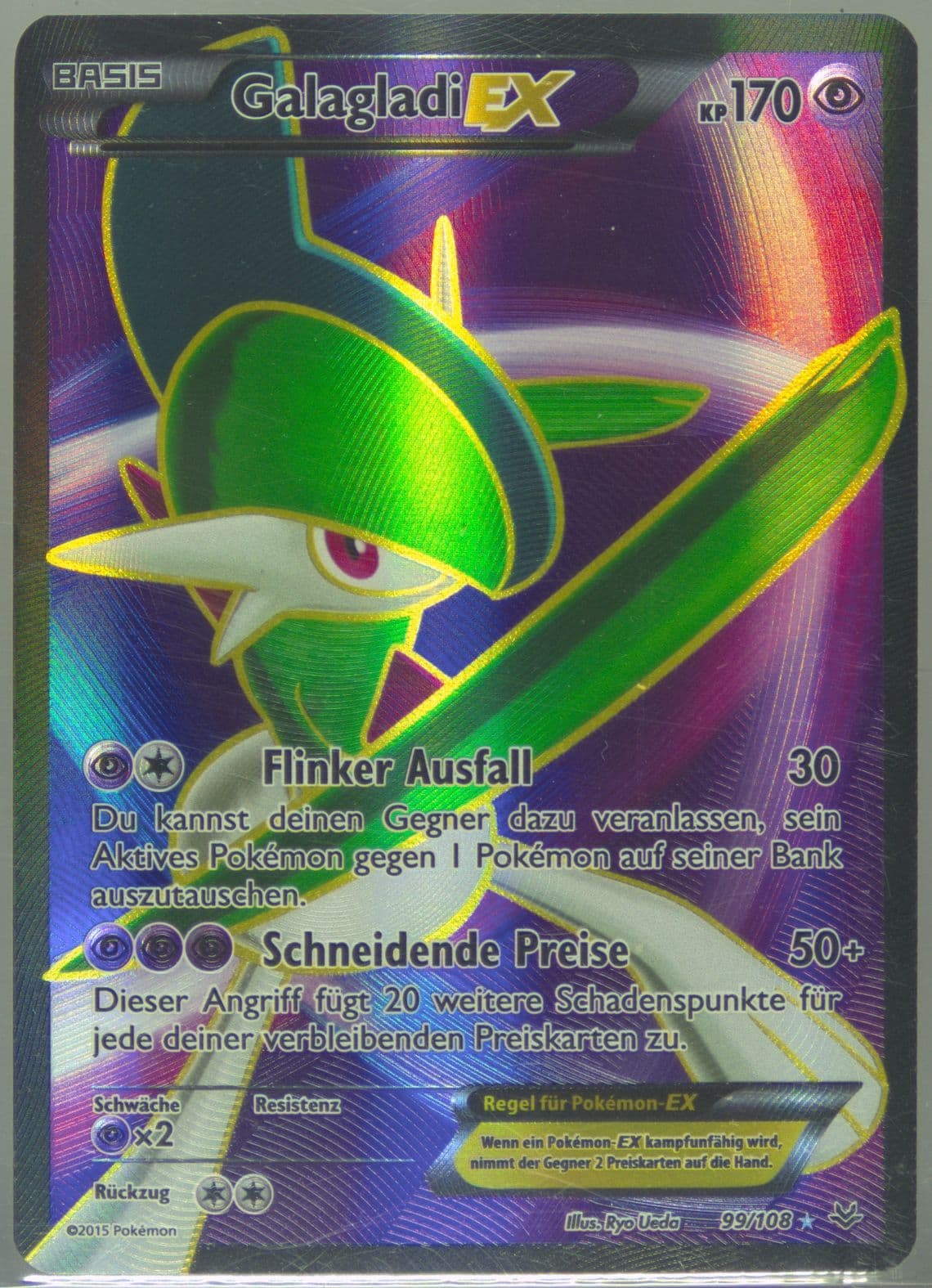 Full Art/Galagladi EX German (99) 2015 Pokemon XY Roaring Skies