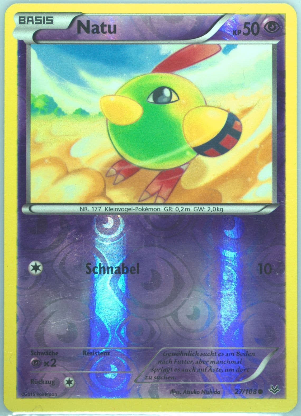Natu-Reverse Foil German (27) 2015 Pokemon XY Roaring Skies