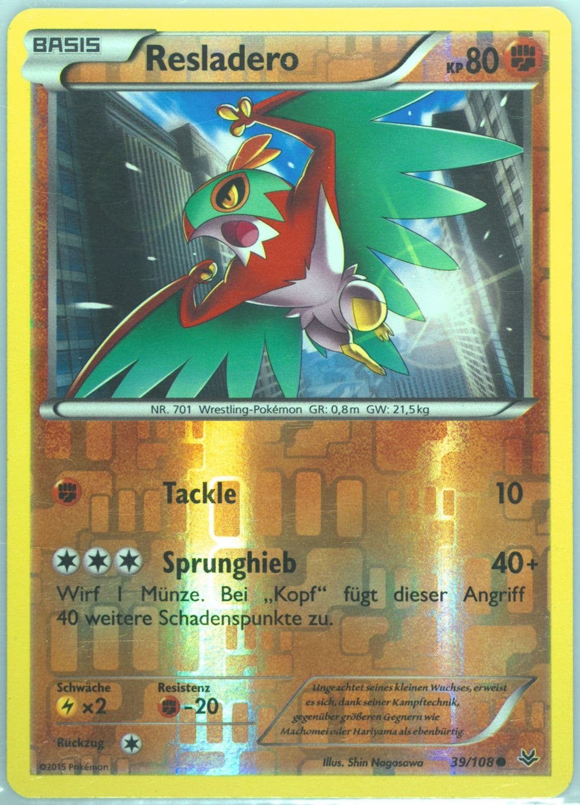Resladero-Reverse Foil German (39) 2015 Pokemon XY Roaring Skies