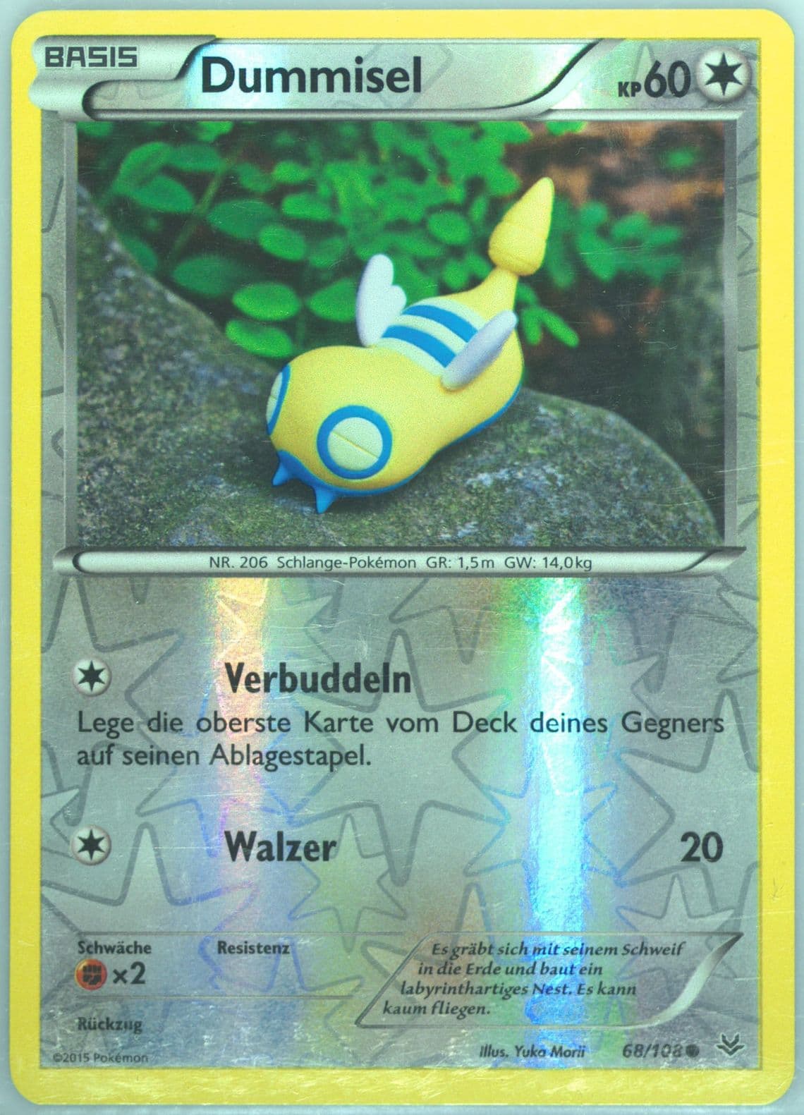 Dummisel-Reverse Foil German (68) 2015 Pokemon XY Roaring Skies