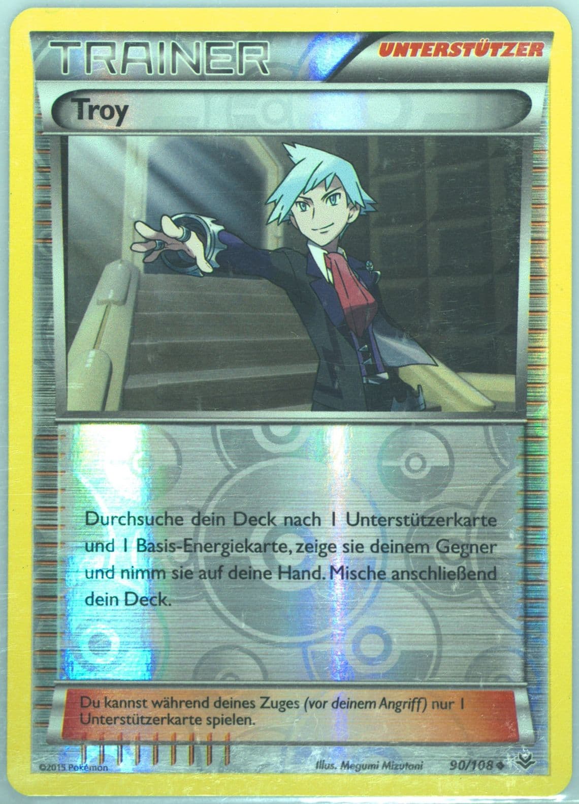 Troy-Reverse Foil German (90) 2015 Pokemon XY Roaring Skies