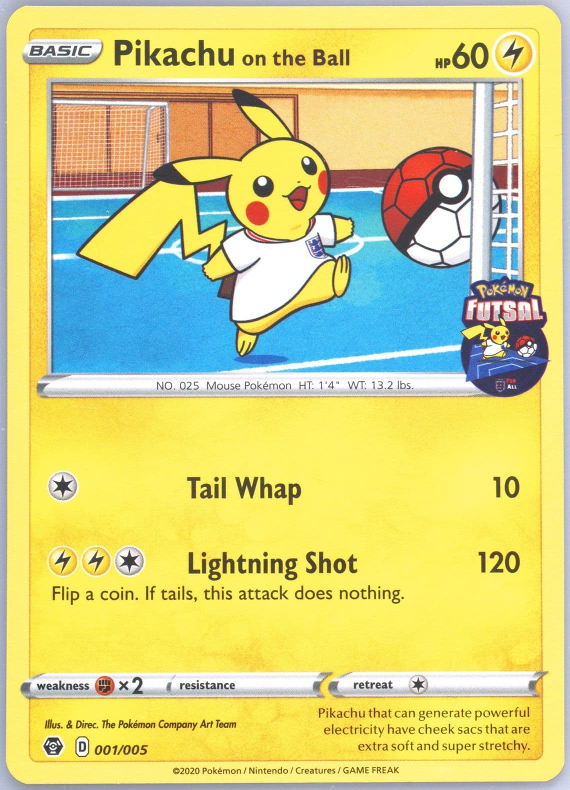 Pikachu on the Ball (001) 2020 Pokemon Futsal