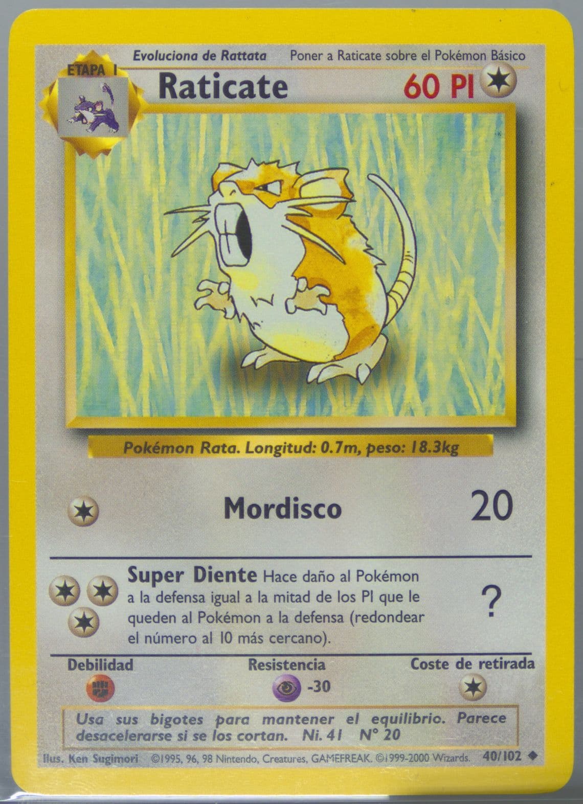 Raticate (40) 1999 Pokemon Spanish