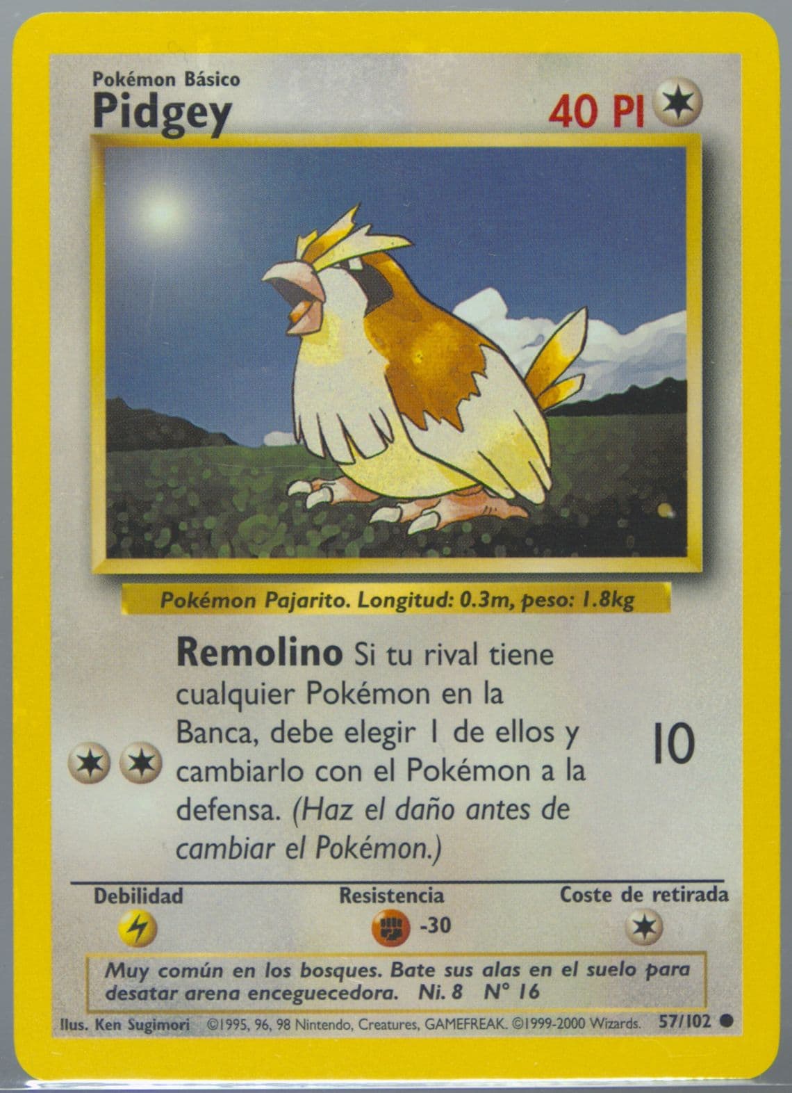 Pidgey (57) 1999 Pokemon Spanish