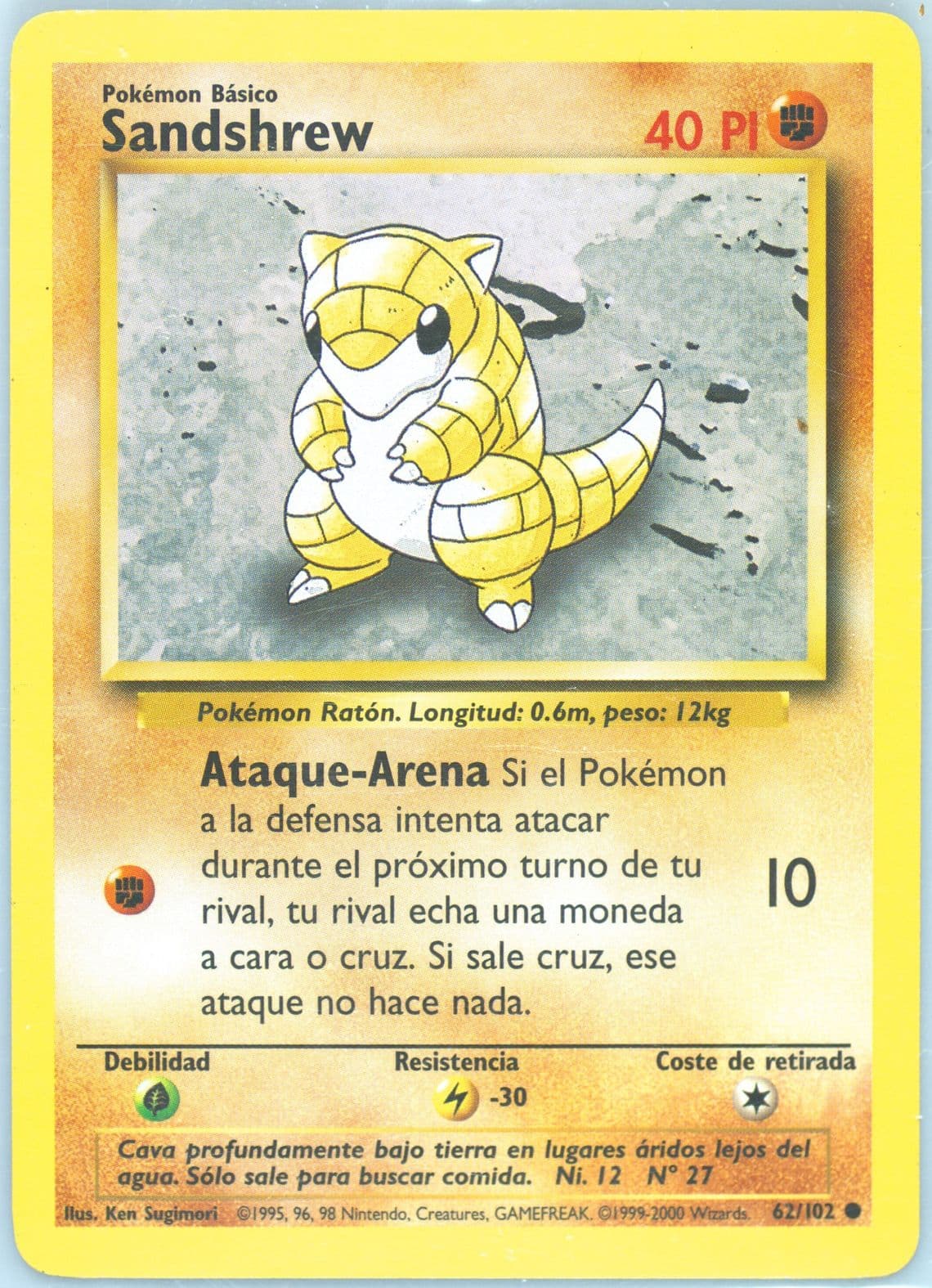 Sandshrew (62) 1999 Pokemon Spanish