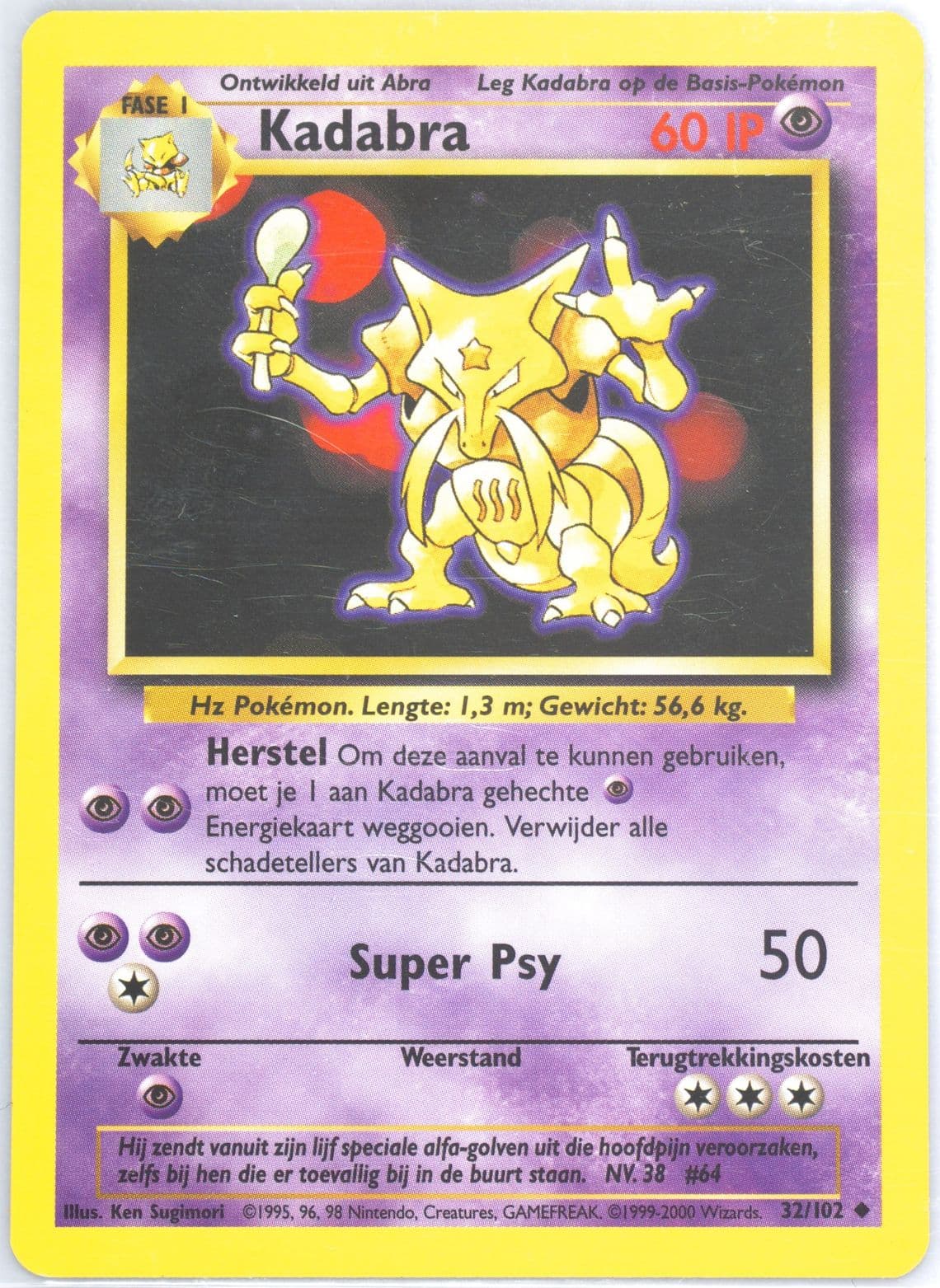 Kadabra (32) 1999 Pokemon Dutch