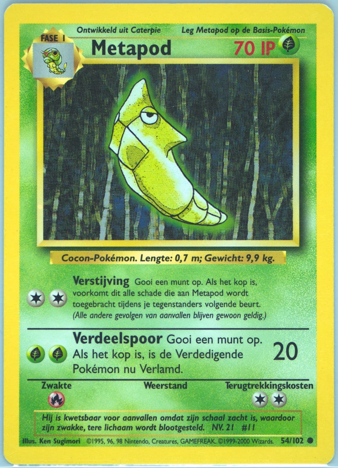 Metapod (54) 1999 Pokemon Dutch