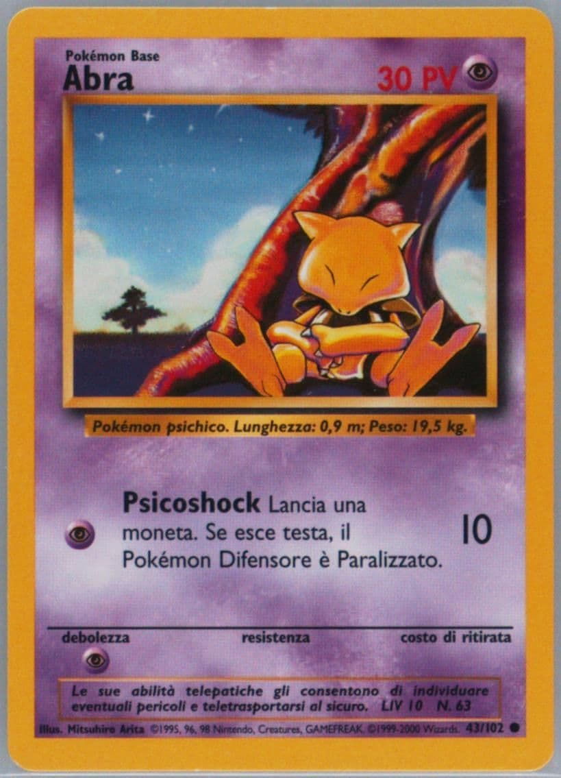 Abra Italian (43) 2000 Pokemon Game