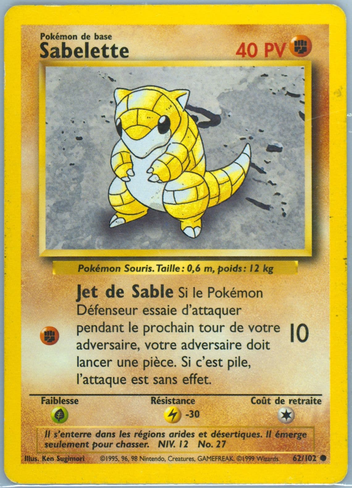 Sabelette (62) 1999 Pokemon French