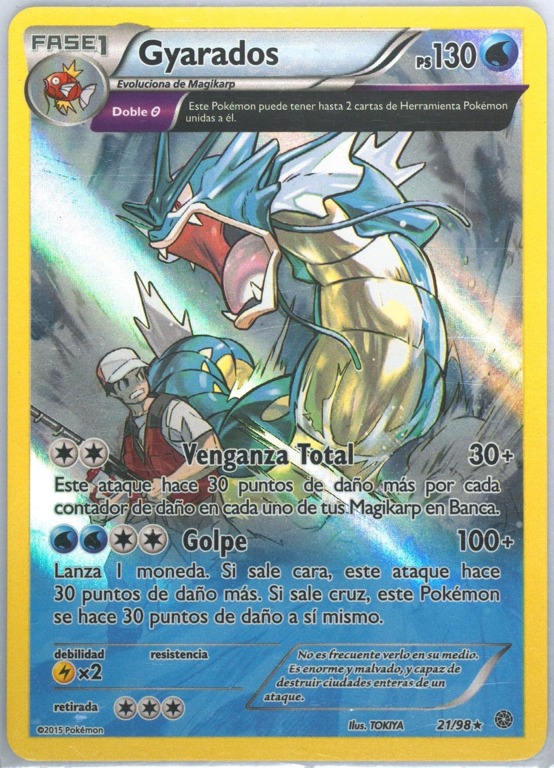 Gyarados-Reverse Foil Spanish (21) 2015 Pokemon XY Ancient Origins
