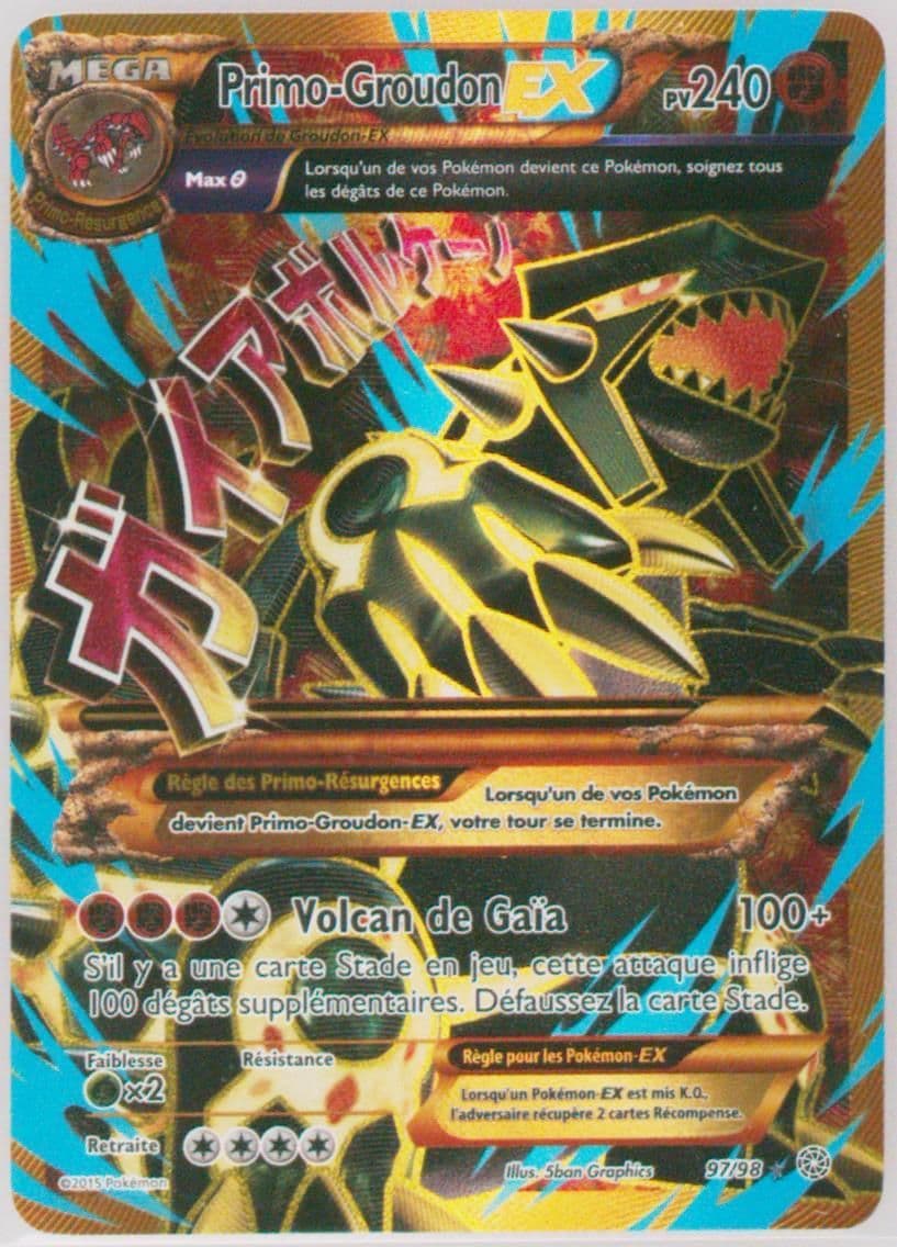 Full Art/Primo-Groudon EX French (97) 2015 Pokemon XY Ancient Origins