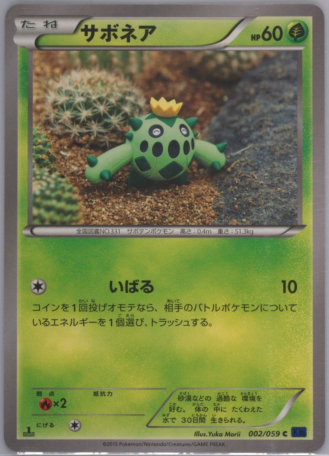 Cacnea 1st Edition (002) 2015 Pokemon Japanese XY Blue Shock