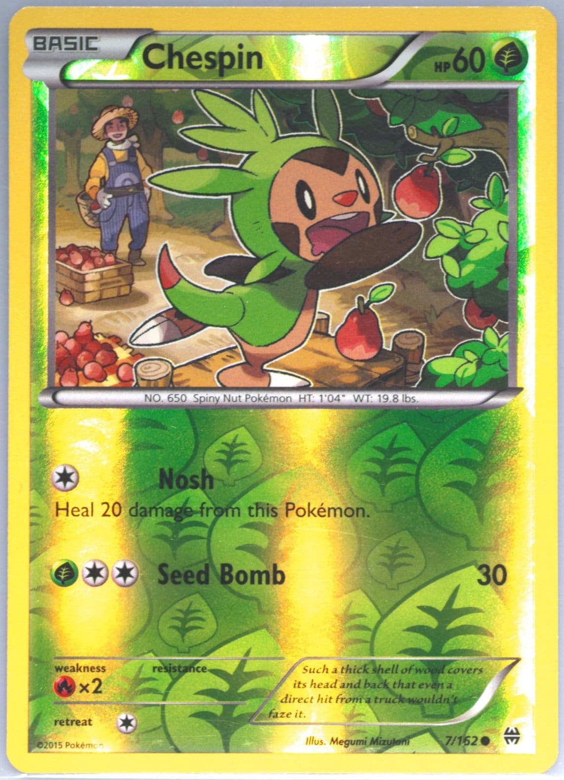 Chespin-Reverse Foil (7) 2015 Pokemon XY Breakthrough