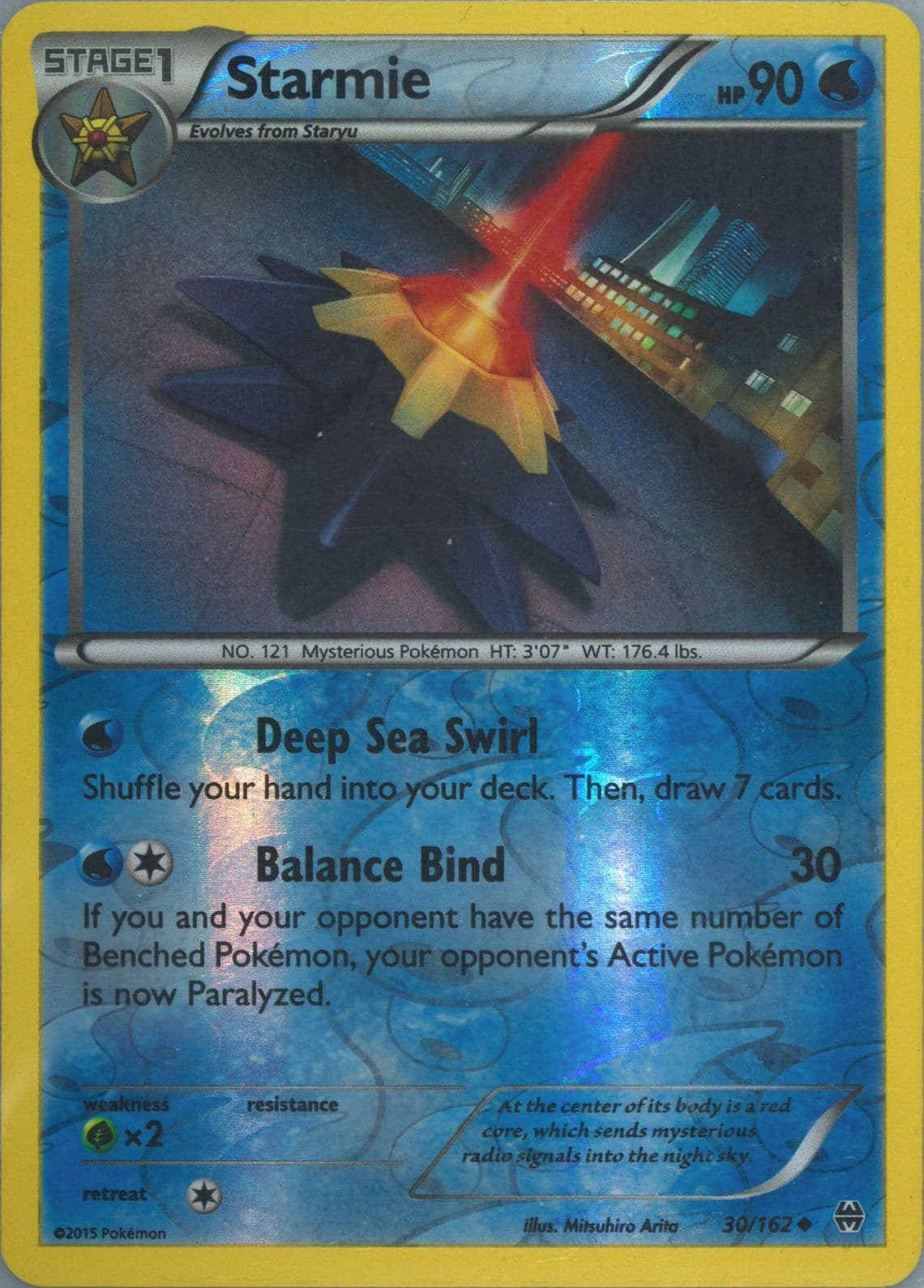 Starmie-Reverse Foil (30) 2015 Pokemon XY Breakthrough