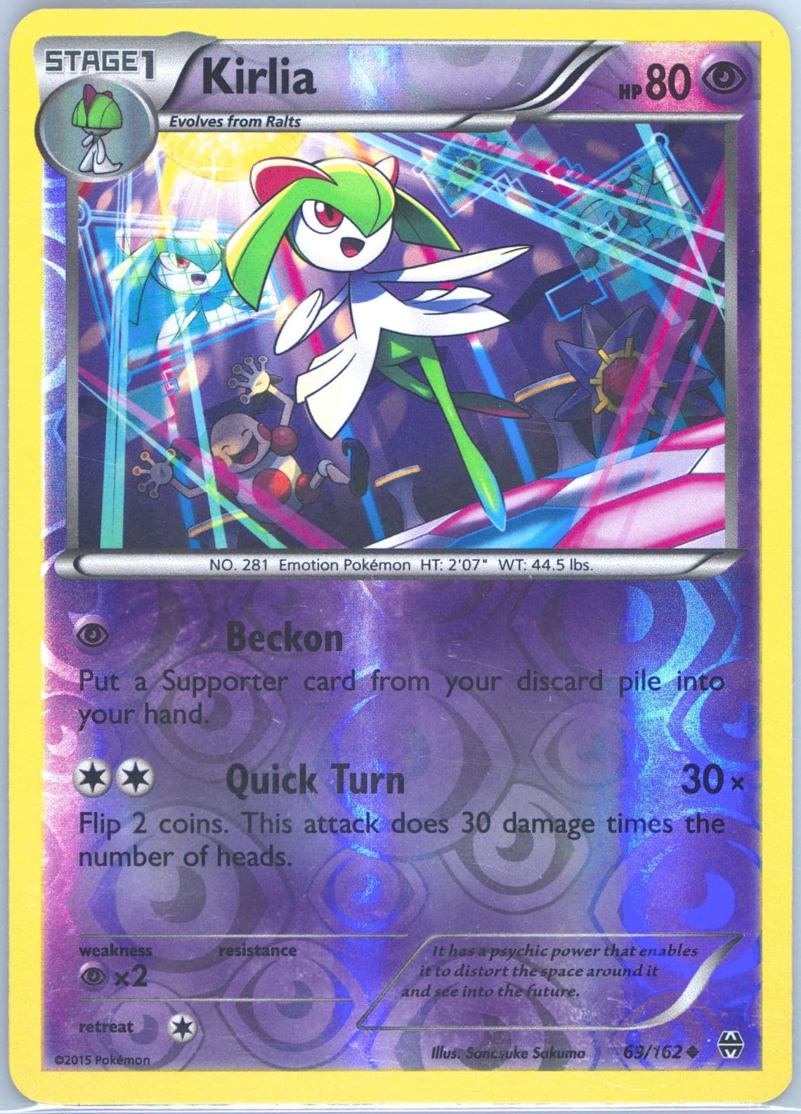 Kirlia-Reverse Foil (69) 2015 Pokemon XY Breakthrough