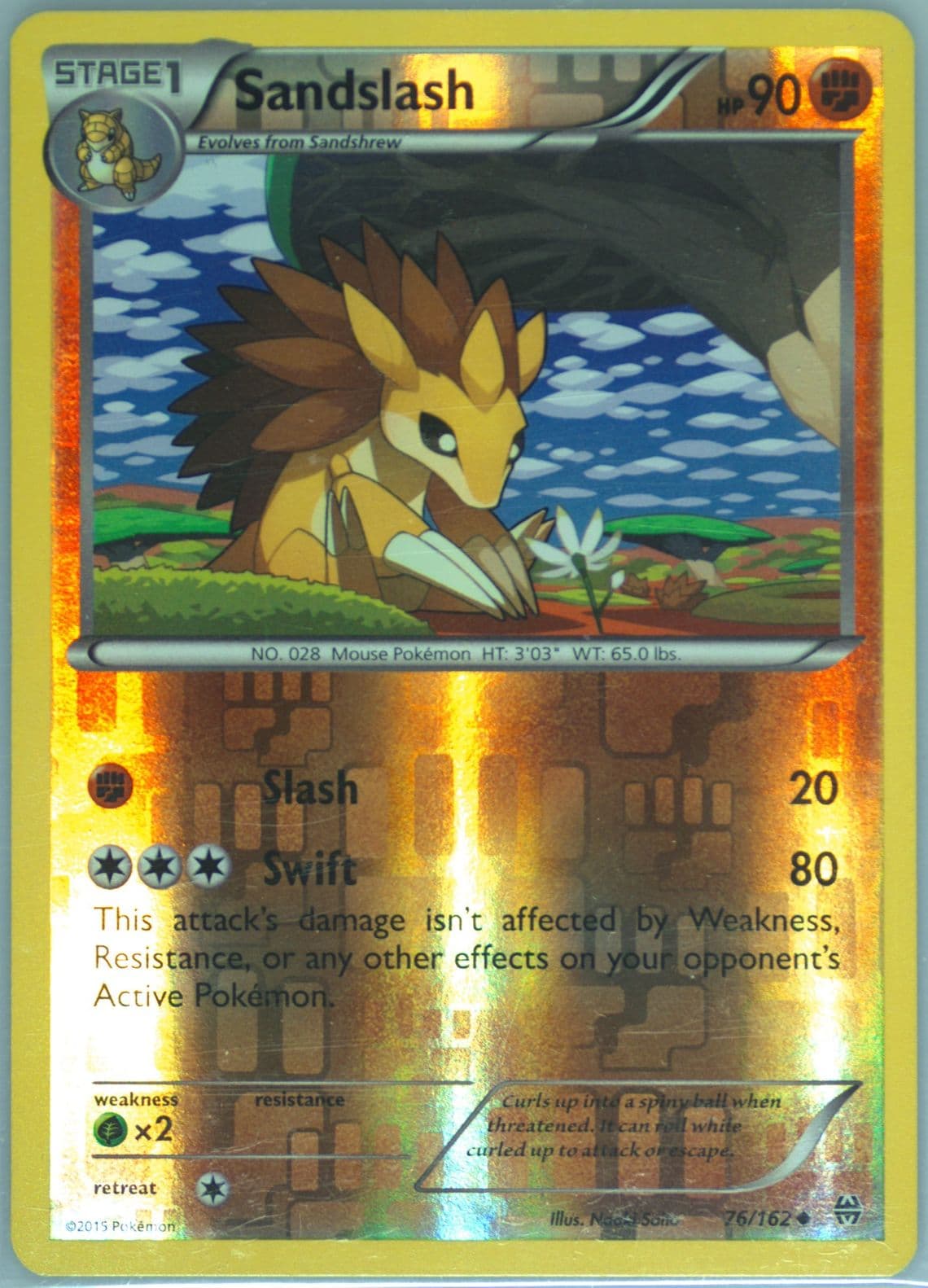 Sandslash-Reverse Foil (76) 2015 Pokemon XY Breakthrough
