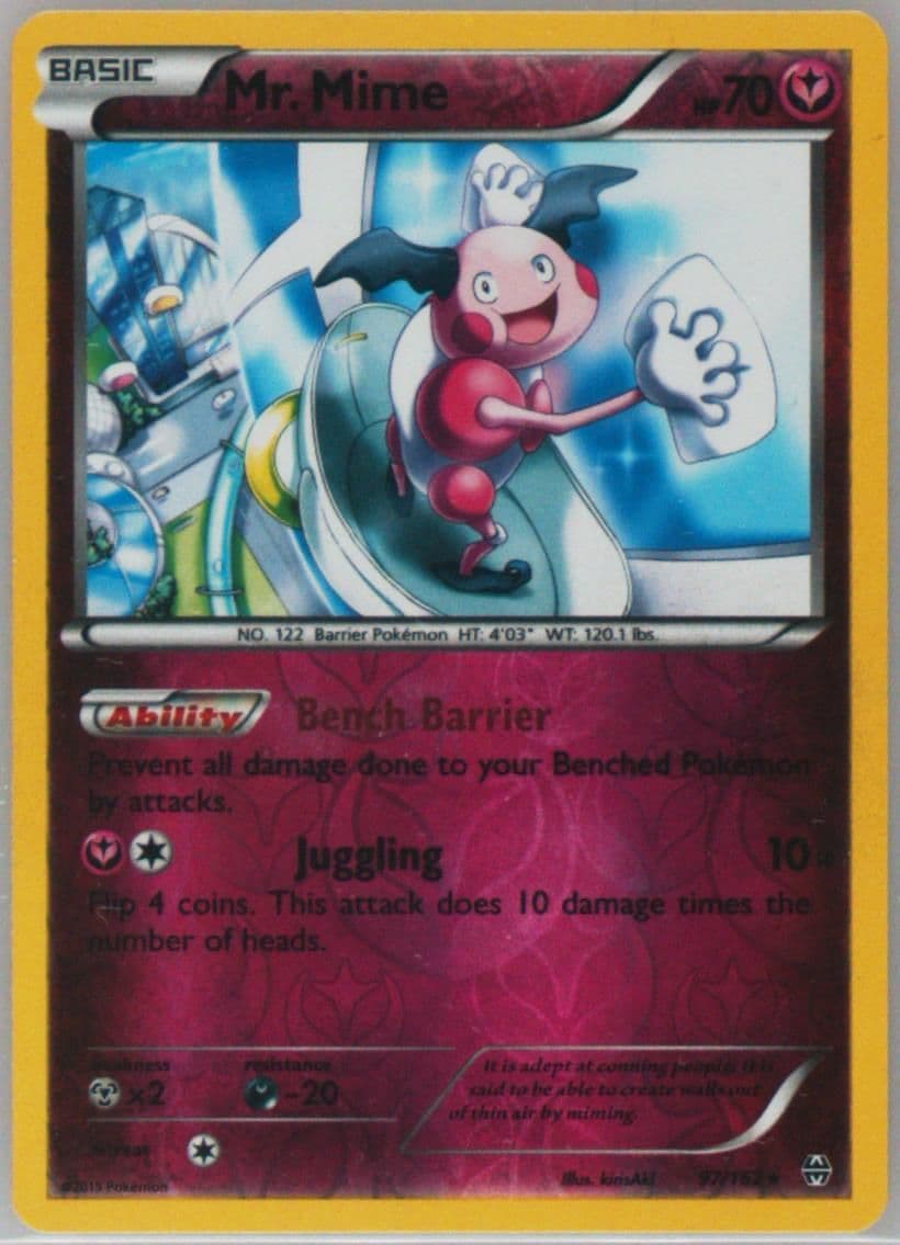 Mr. Mime-Reverse Foil (97) 2015 Pokemon XY Breakthrough