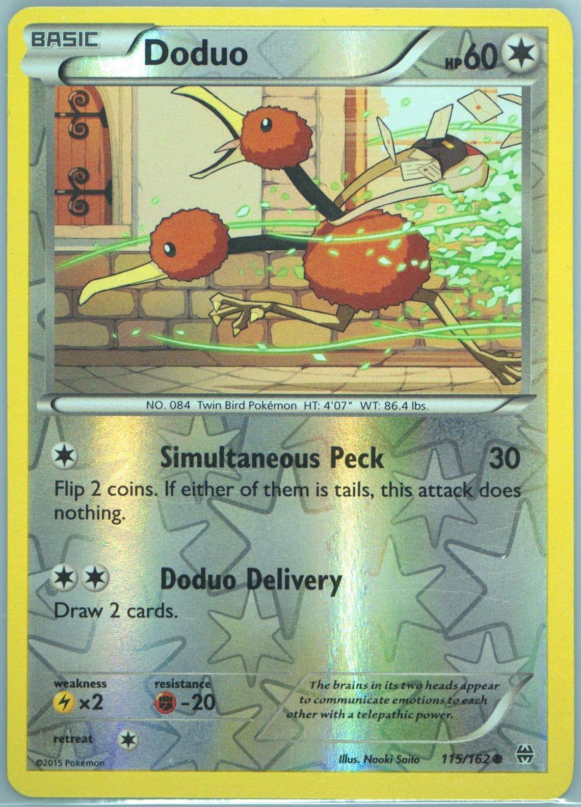 Doduo-Reverse Foil (115) 2015 Pokemon XY Breakthrough