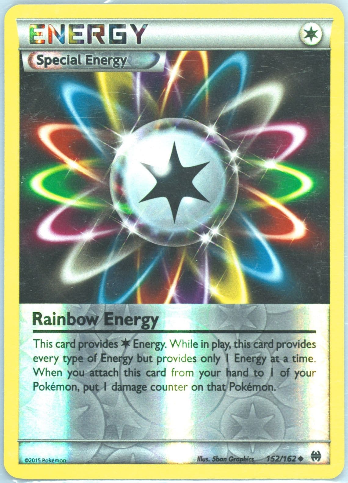 Rainbow Energy-Reverse Foil (152) 2015 Pokemon XY Breakthrough