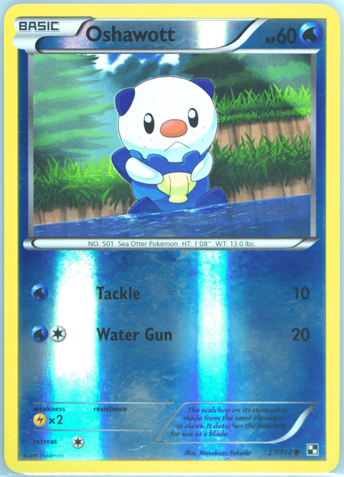Oshawott-Reverse Foil (27) 2011 Pokemon Black & White