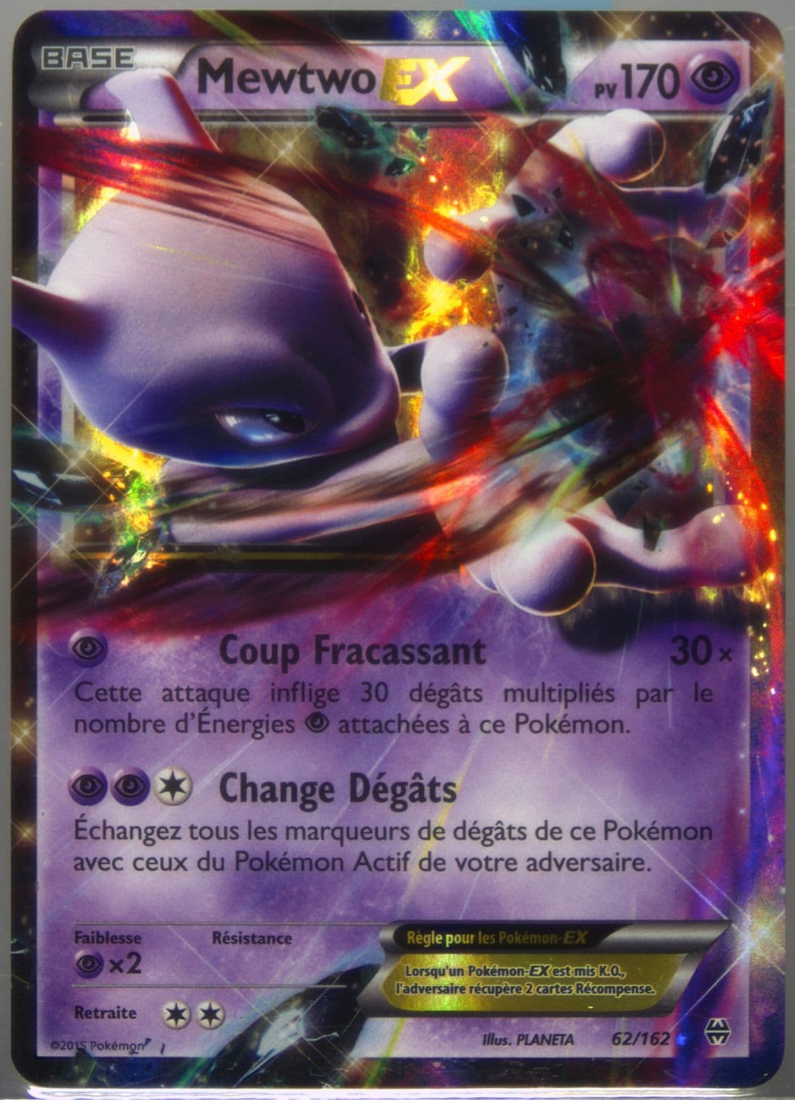 Mewtwo EX French (62) 2015 Pokemon XY Breakthrough