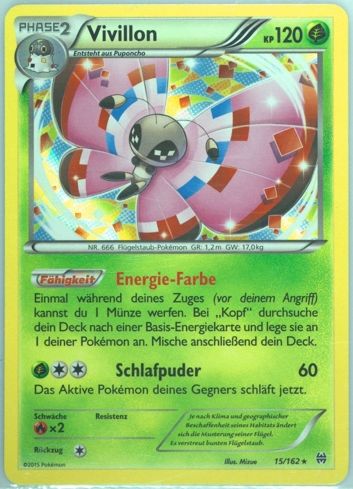 Vivillon-Holo German (15) 2015 Pokemon XY Breakthrough