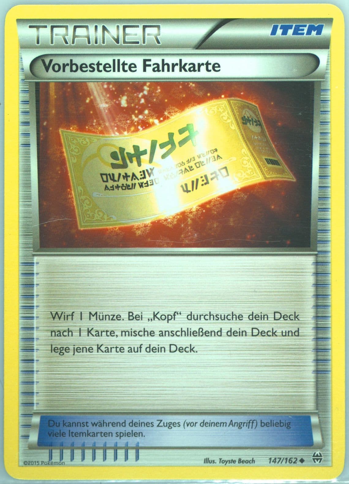 Vorbestellte Fahrkarte German (147) 2015 Pokemon XY Breakthrough