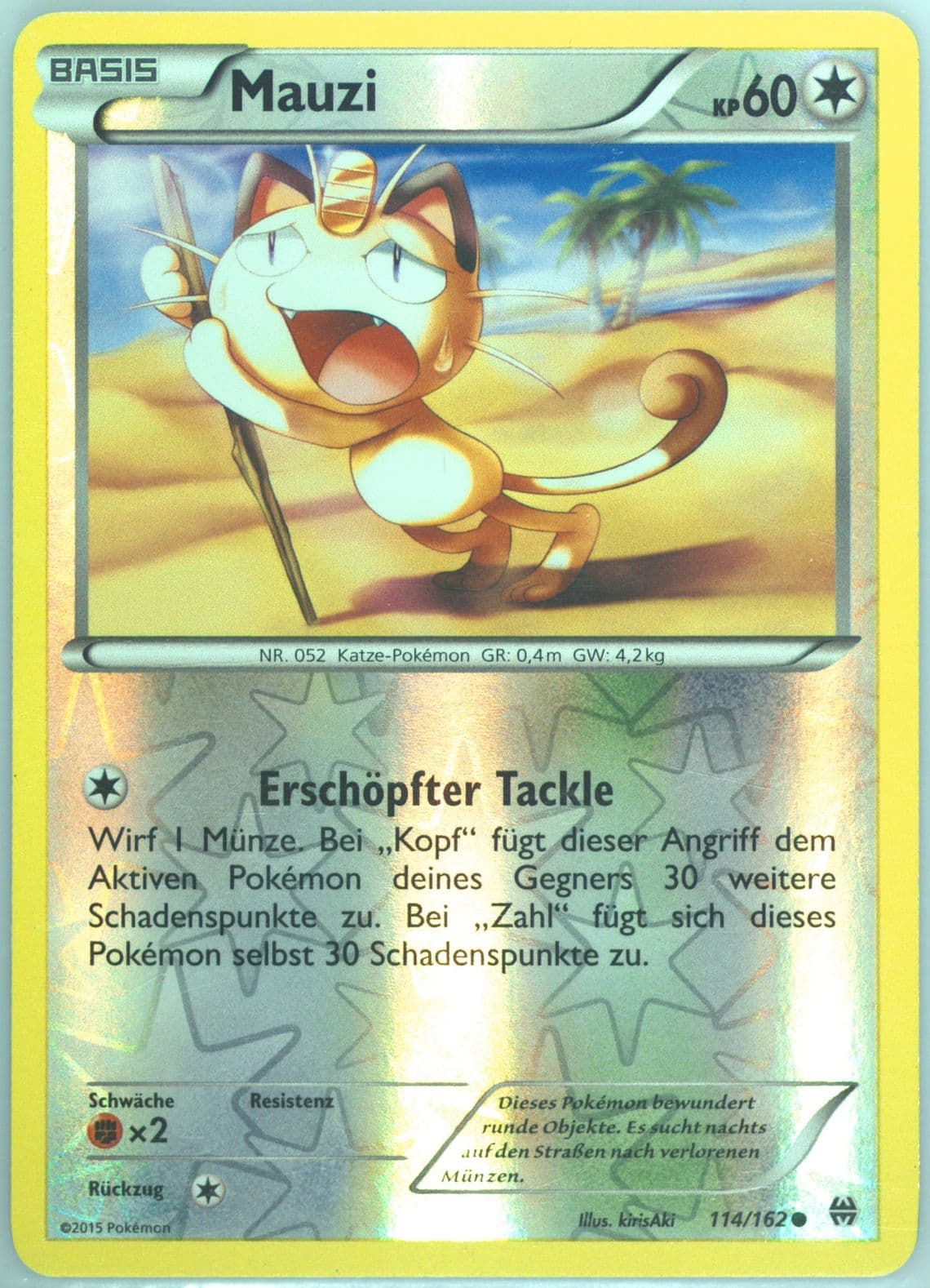 Mauzi-Reverse Foil German (114) 2015 Pokemon XY Breakthrough
