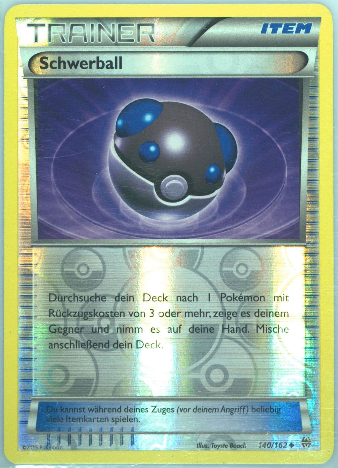 Schwerball-Reverse Foil German (140) 2015 Pokemon XY Breakthrough