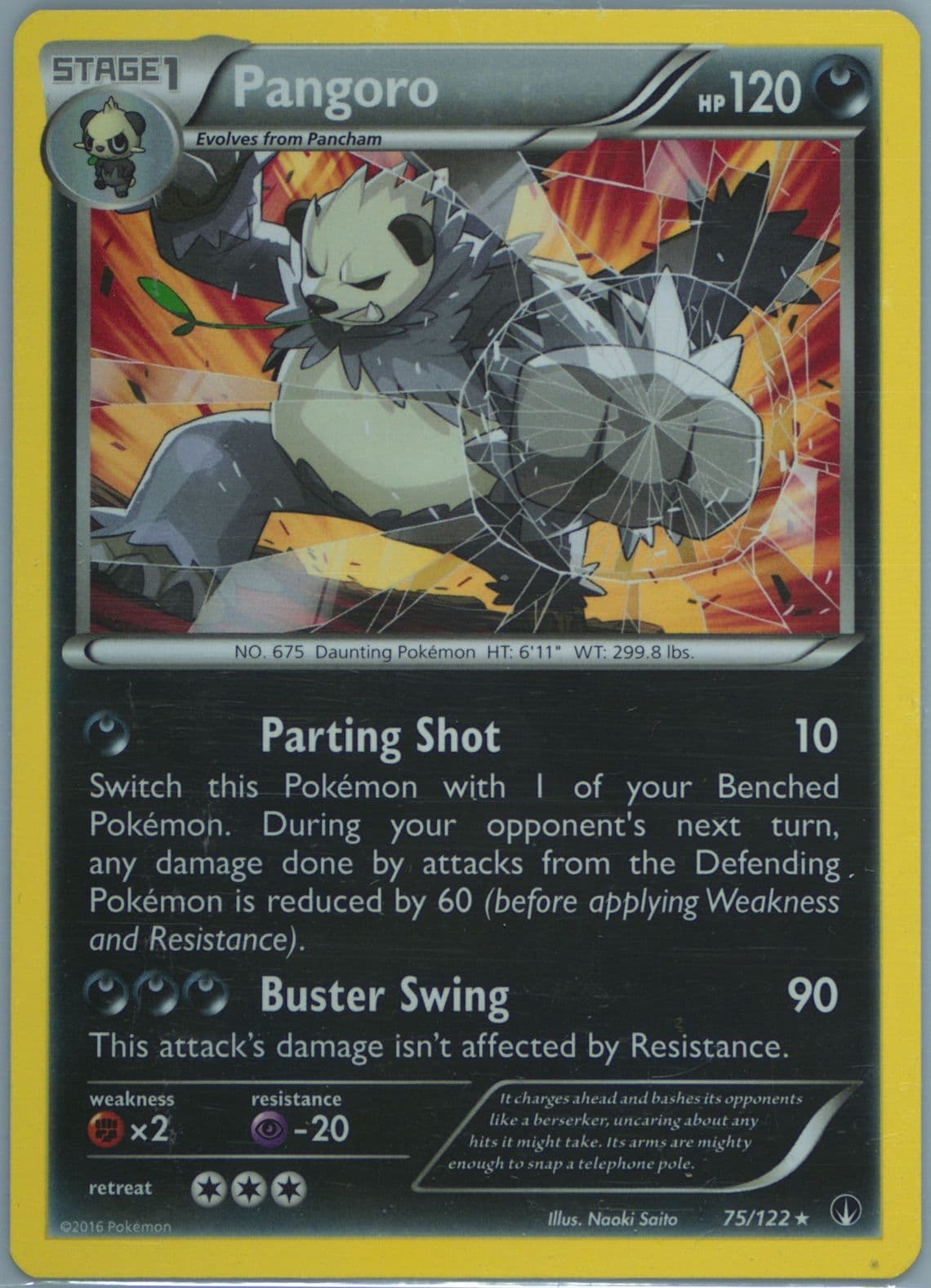 Pangoro (75) 2016 Pokemon XY Breakpoint