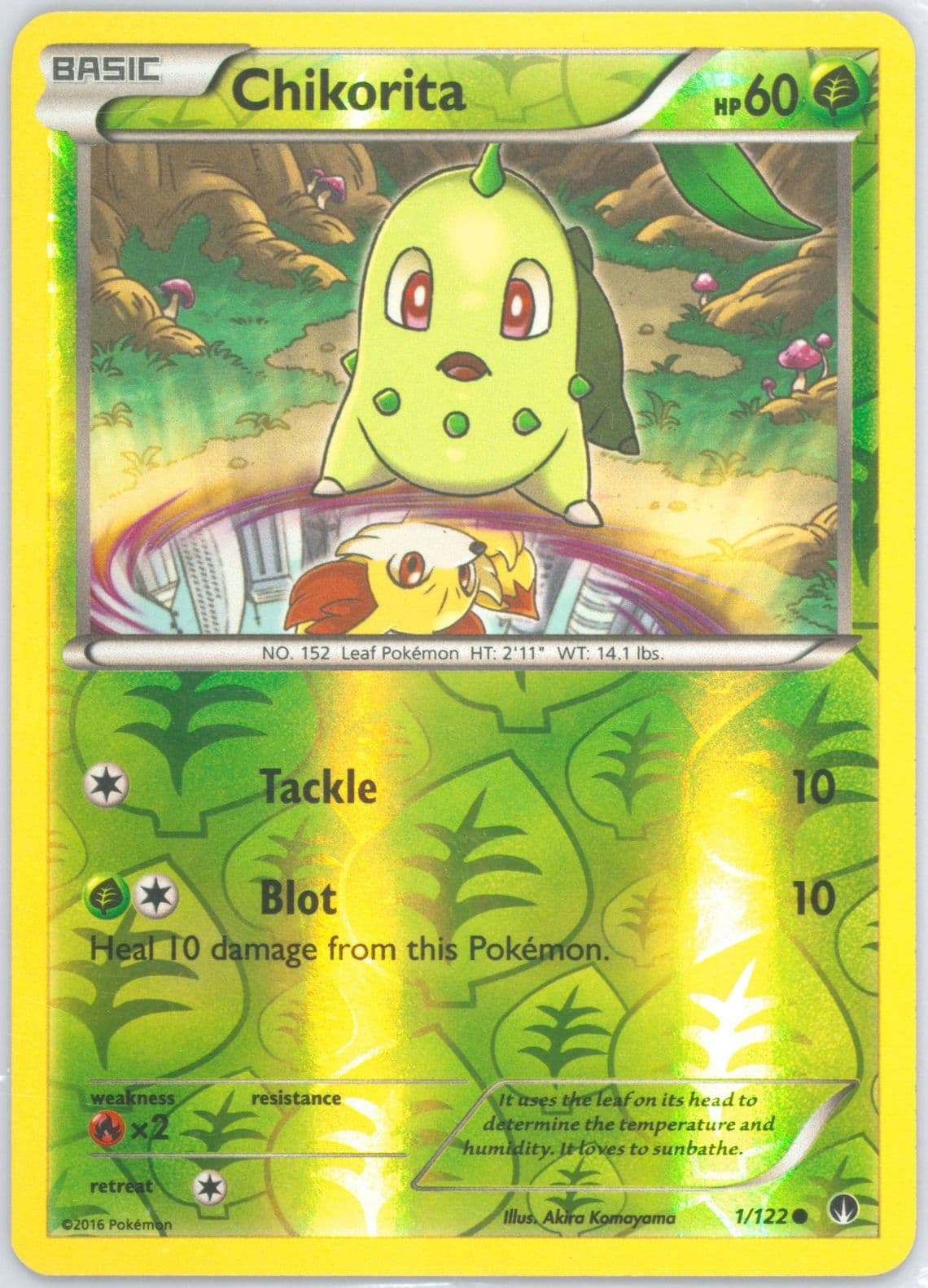 Chikorita-Reverse Foil (1) 2016 Pokemon XY Breakpoint