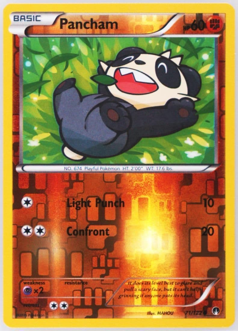 Pancham-Reverse Foil (71) 2016 Pokemon XY Breakpoint