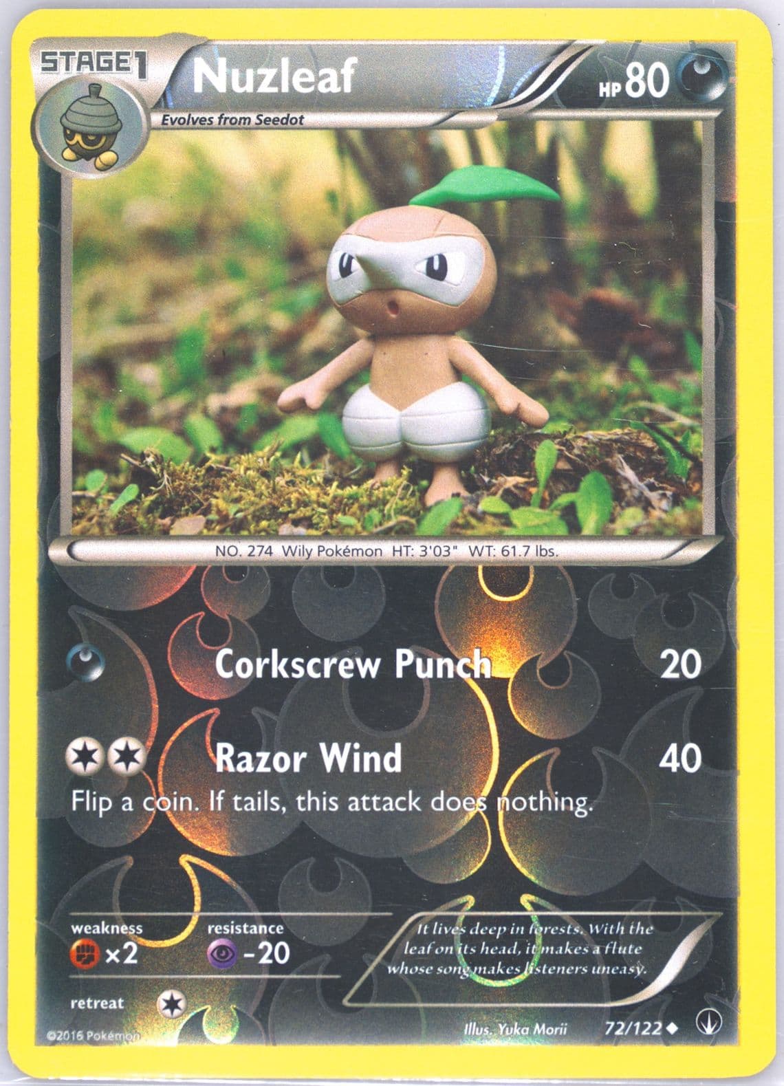 Nuzleaf-Reverse Foil (72) 2016 Pokemon XY Breakpoint