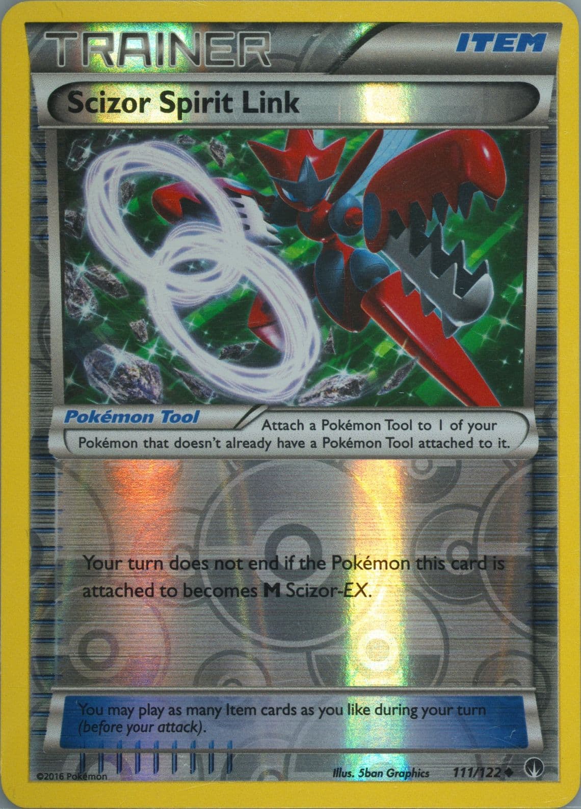 Scizor Spirit Link-Reverse Foil (111) 2016 Pokemon XY Breakpoint