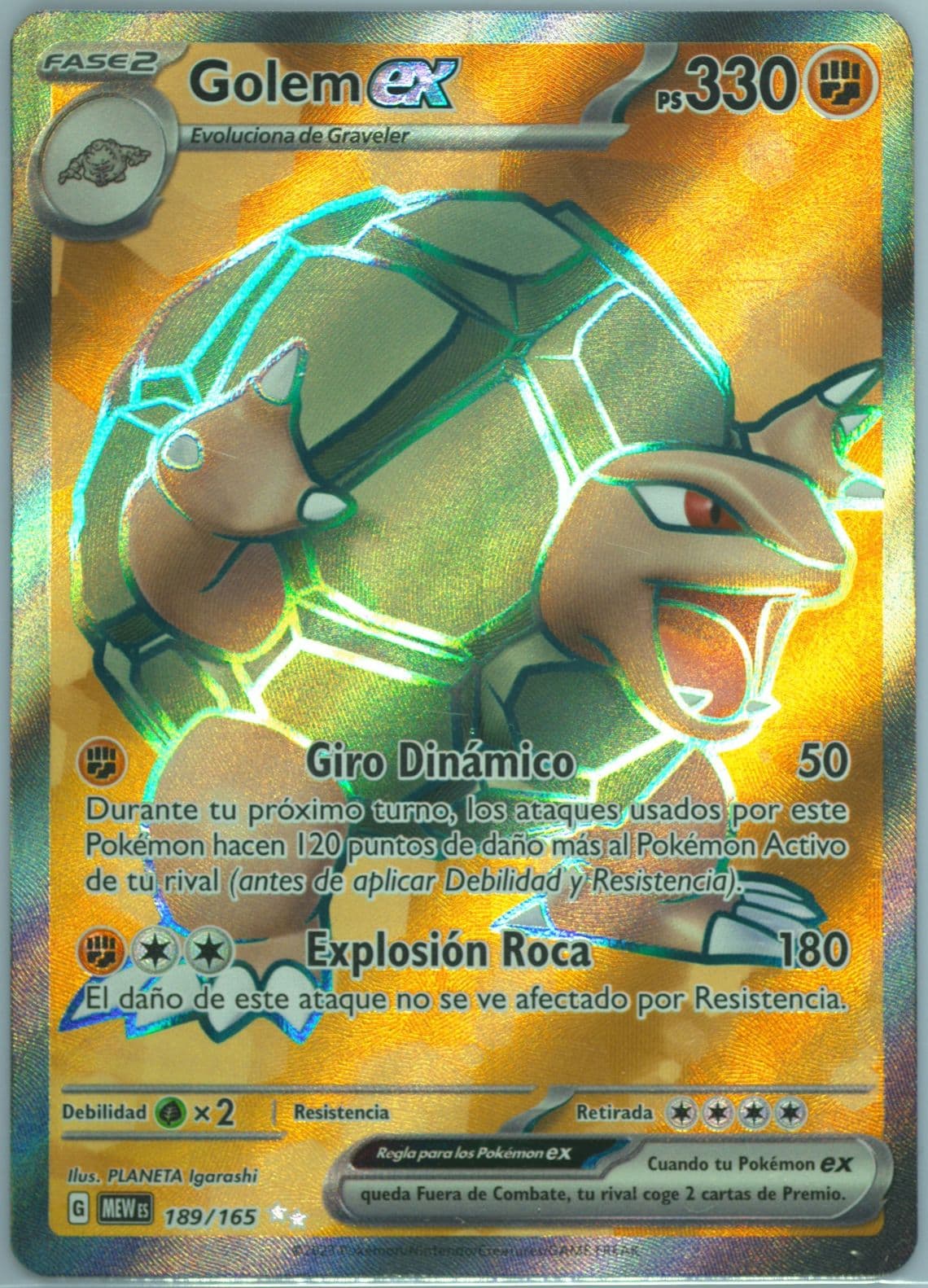 Golem EX Ultra Rare (189) 2023 Pokemon Spanish Mew ES-151