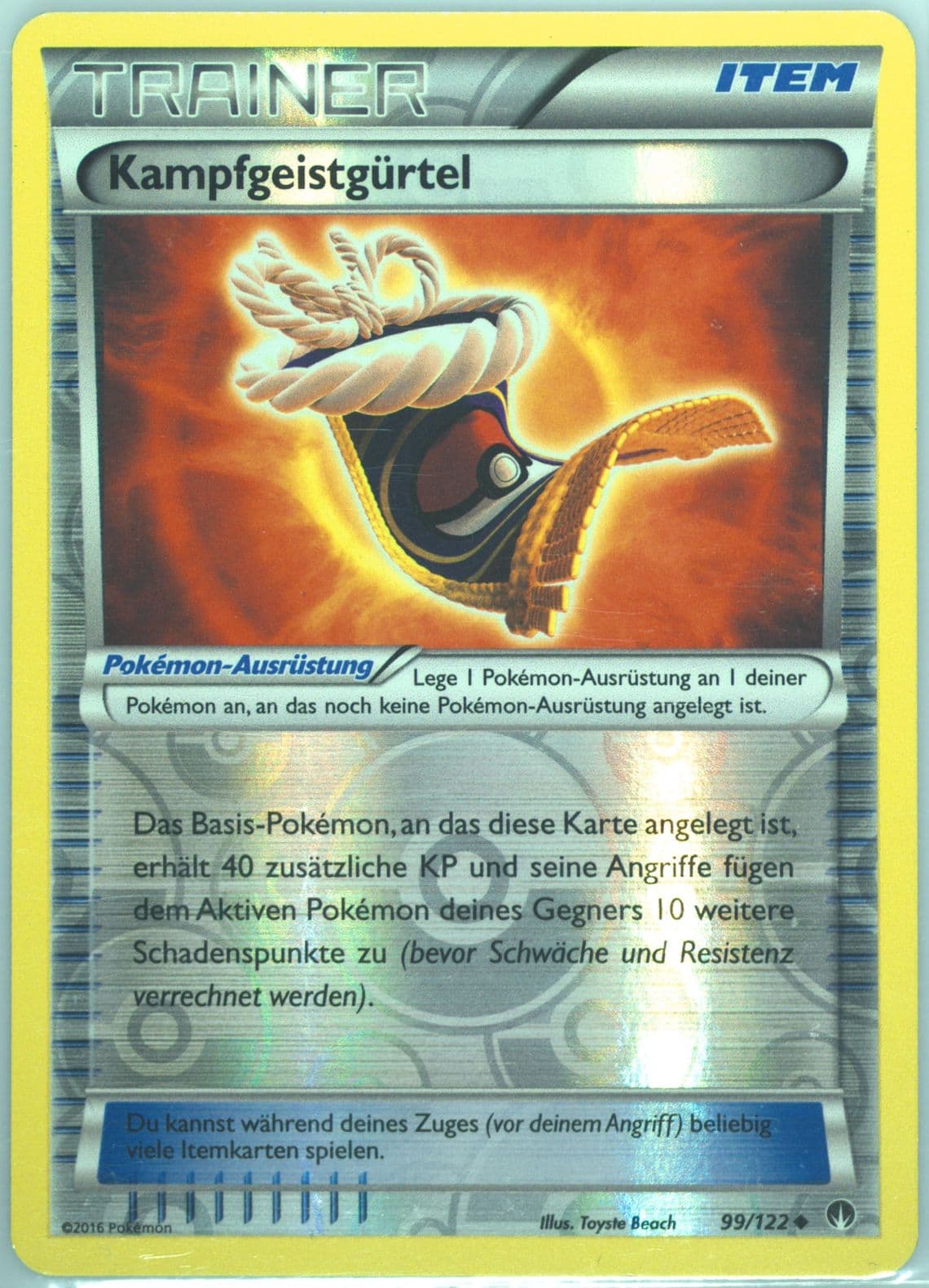 Kampfgeistgurtel-Reverse Foil German (99) 2016 Pokemon XY Breakpoint
