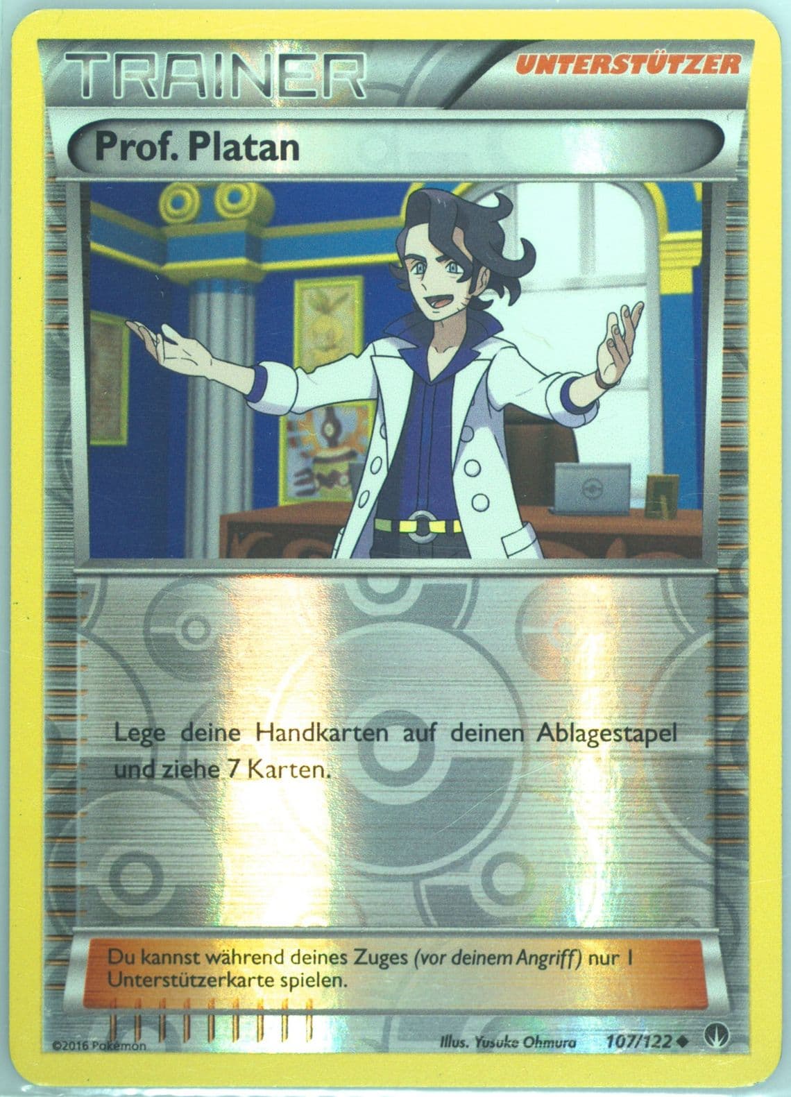 Prof. Platan-Reverse Foil German (107) 2016 Pokemon XY Breakpoint